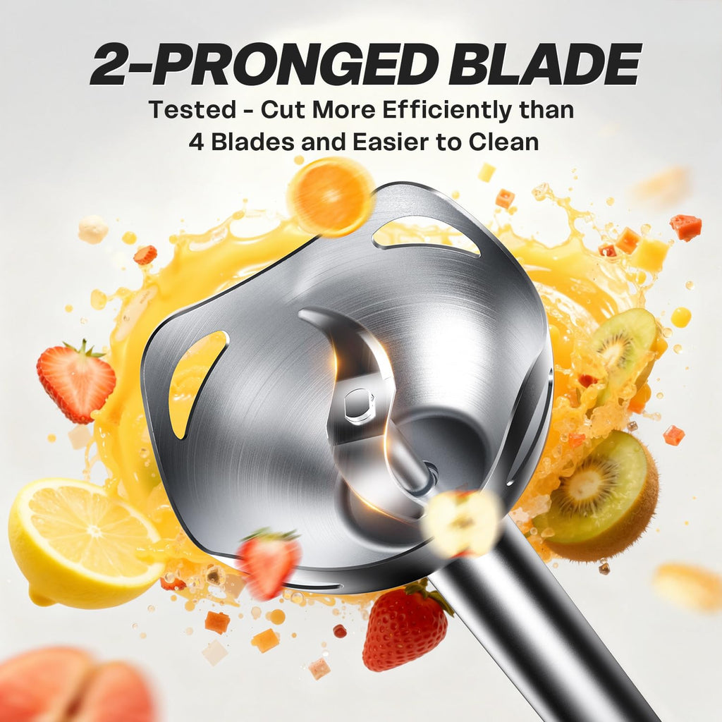 Turelar Immersion Blender Handheld Corded Hand Blenders Set 1100W, Trigger Variable Speed 5 in 1 Stick Emulsifier with Chopper, Whisk and Frother for Soup, Baby Food and Smoothies,Black