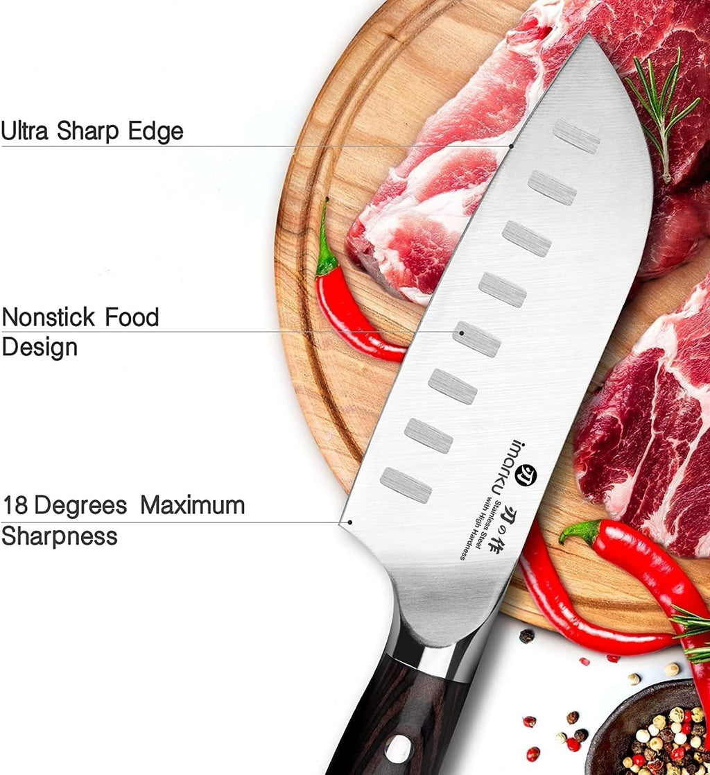 imarku Chef Knife 7 Inch Kitchen Knife Ultra Sharp Santoku Knife - High Carbon Japanese Chefs Knife, Kitchen Gadgets 2025, Apartment Essentials, Birthday Gifts for Him Her, Best Gifts for Women Men