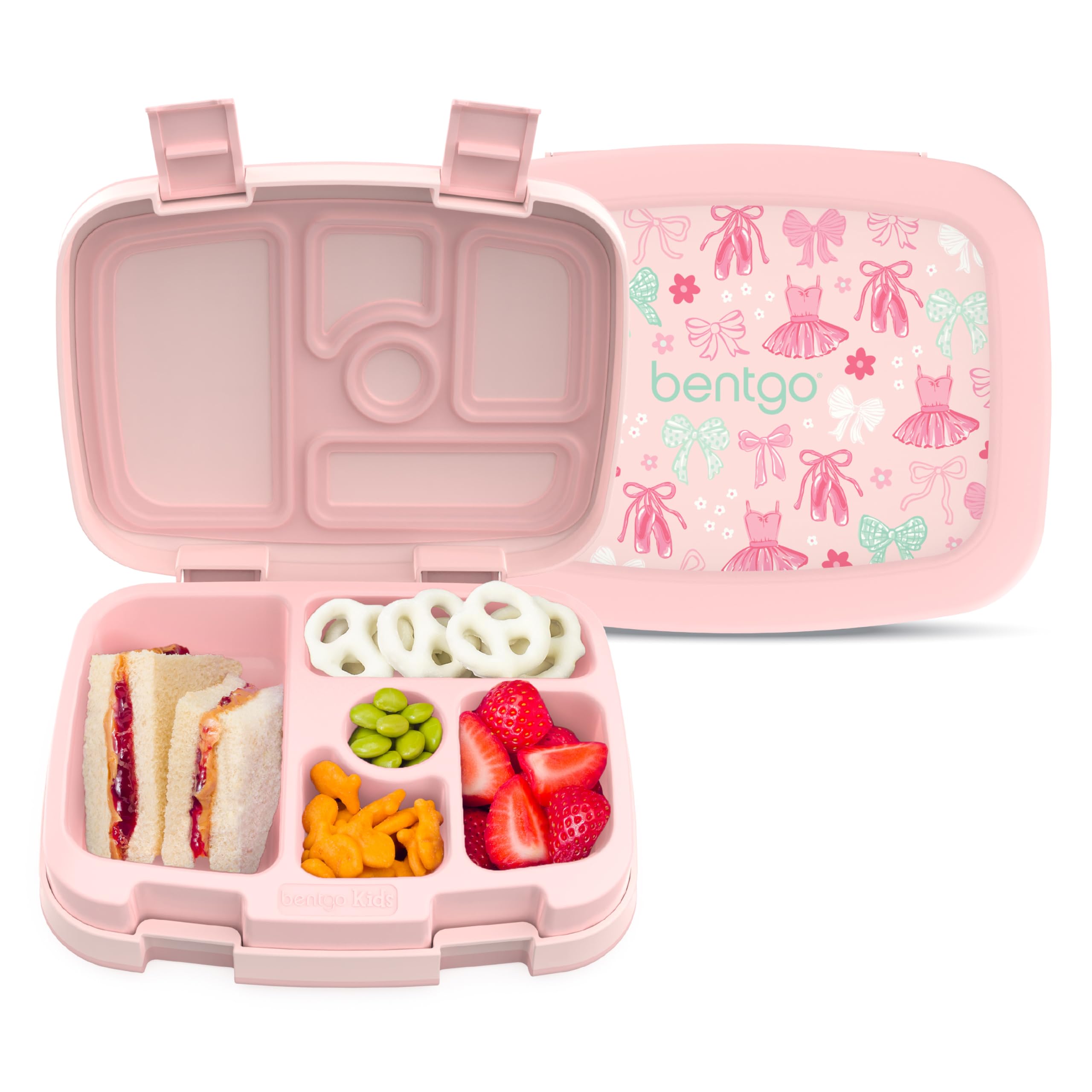 Bentgo Kids Prints Leak-Proof, 5-Compartment Bento-Style Kids Lunch Box - Ideal Portion Sizes for Ages 3-7, Durable, Drop-Proof, Dishwasher Safe, & PFAS & BPA-Free Materials (Unicorn)