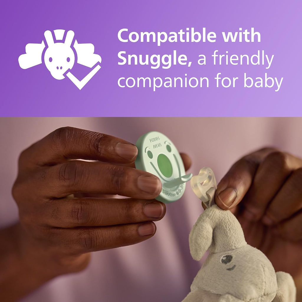 Philips Avent Soothie Baby Pacifiers - 100% Silicone Pacifiers for Babies 0-3 Months, One-piece Design, BPA-Free, Extra Durable, Green, 4 Pack, Model SCF190/41