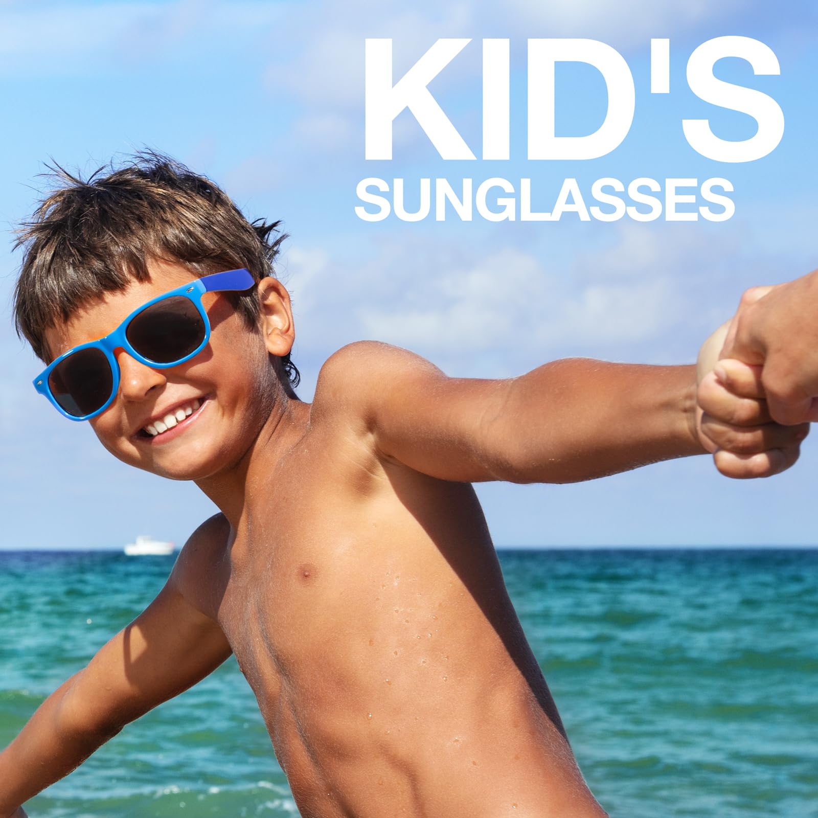 RIVBOS Kids Sunglasses Polarized UV Protection Flexible Rubber Glasses Shades with Strap for Boys Girls RBK004