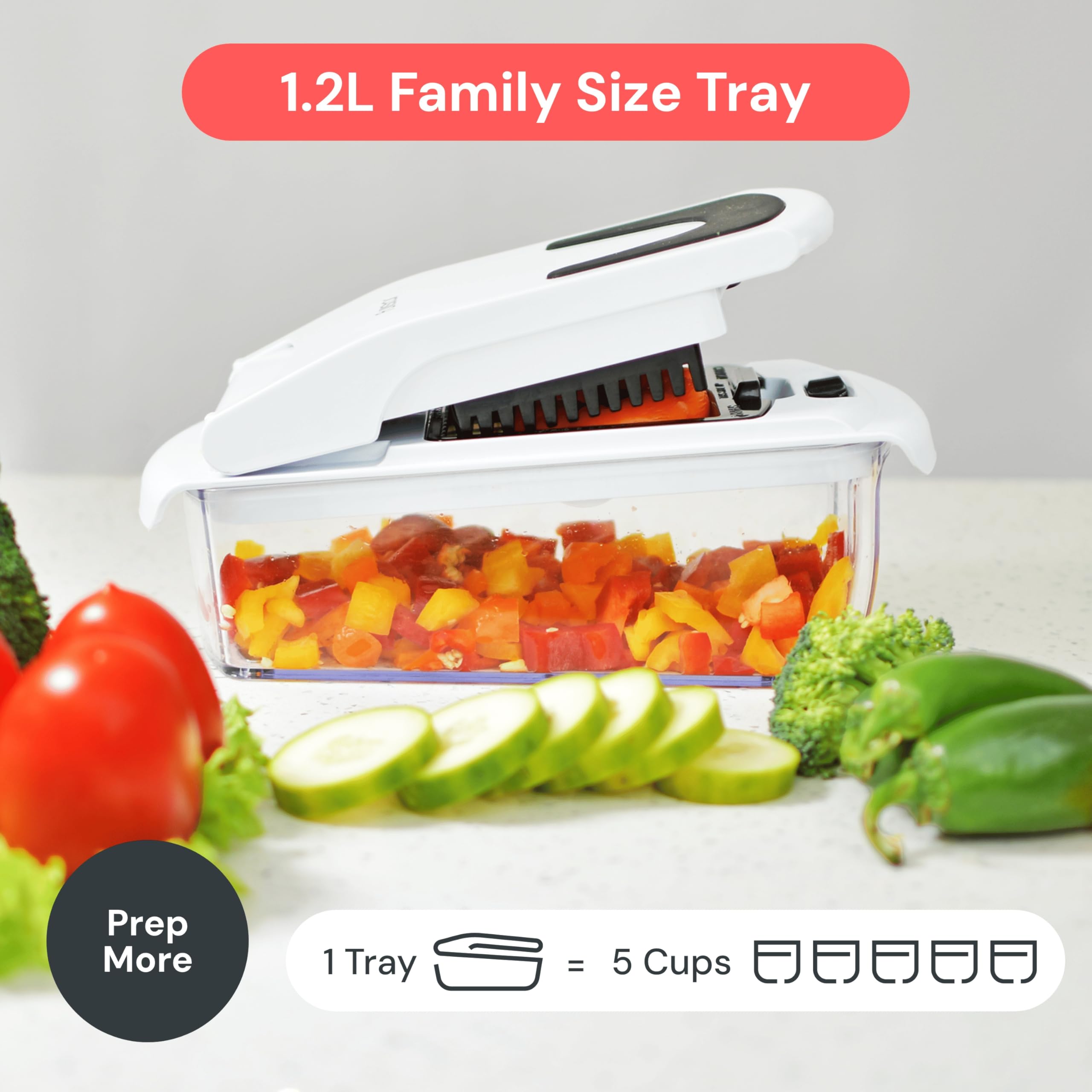 Fullstar The Original Pro Chopper - Vegetable Chopper and Spiralizer, Food Chopper with Container, Fruit Slicer, Kitchen Gadgets & Gifts, Home Essentials (4 in 1, White)