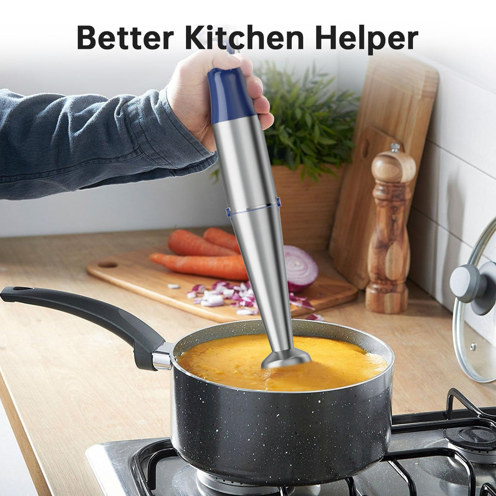 Turelar Immersion Blender Handheld Corded Hand Blenders Set 1100W, Trigger Variable Speed 5 in 1 Stick Emulsifier with Chopper, Whisk and Frother for Soup, Baby Food and Smoothies,Black