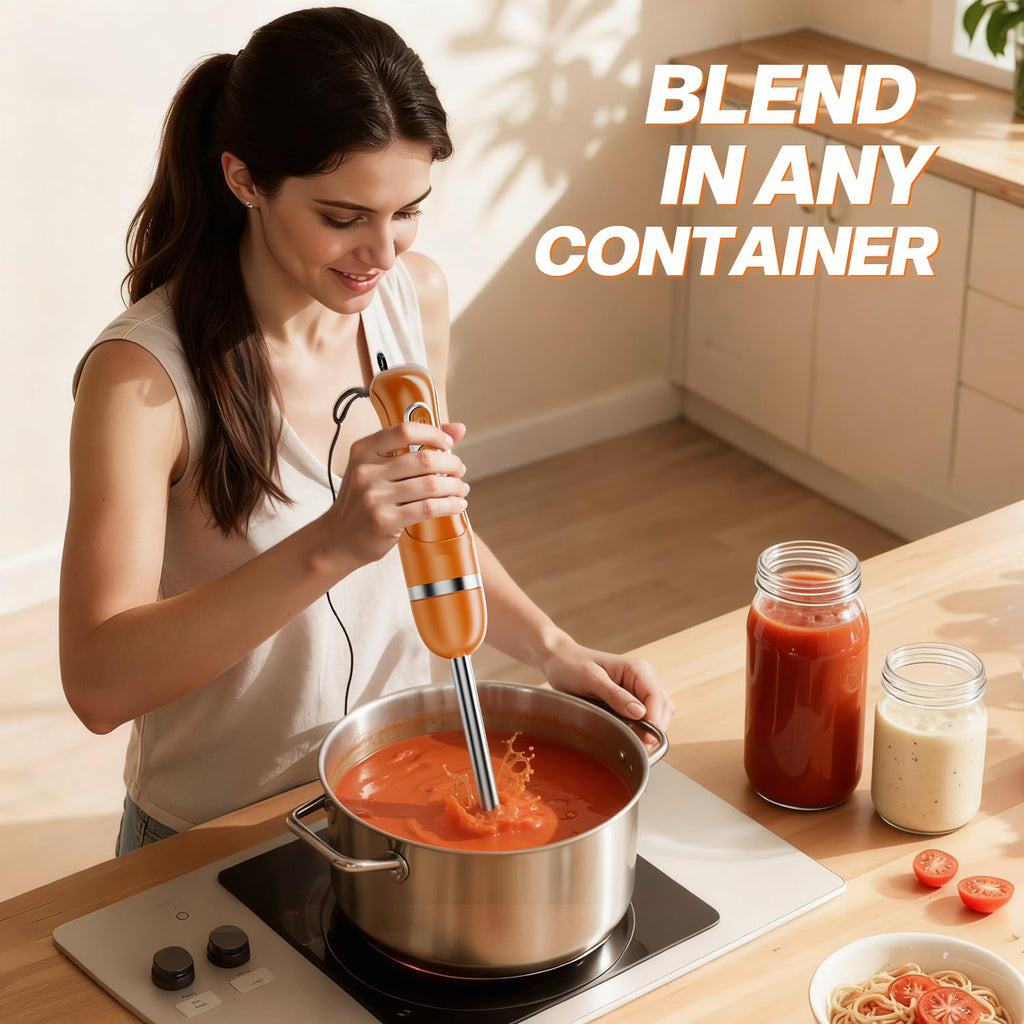 Turelar Immersion Blender Handheld Corded Hand Blenders Set 1100W, Trigger Variable Speed 5 in 1 Stick Emulsifier with Chopper, Whisk and Frother for Soup, Baby Food and Smoothies,Black
