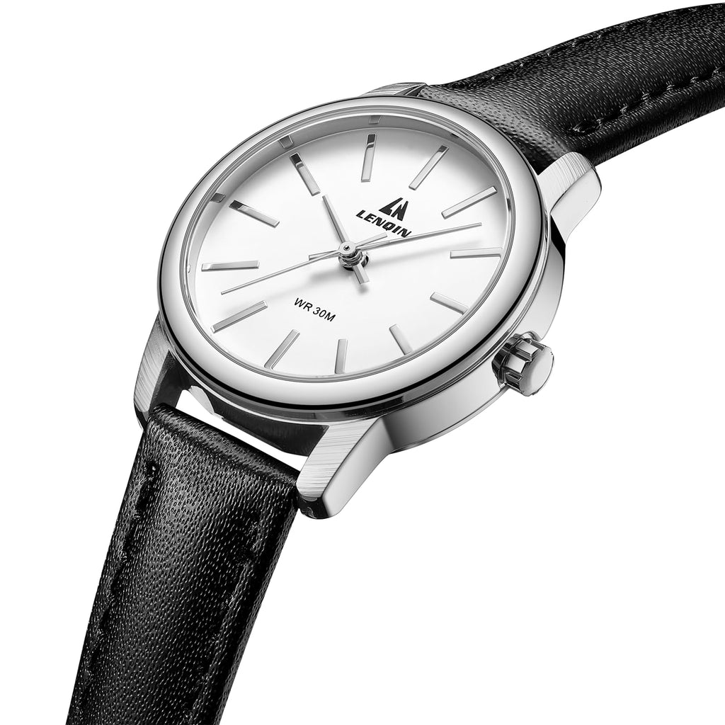 LN LENQIN Ladies Watches Analog Quartz Watch for Women Waterproof Women's Wrist Watches Easy Reader Womens Watch with Leather Strap