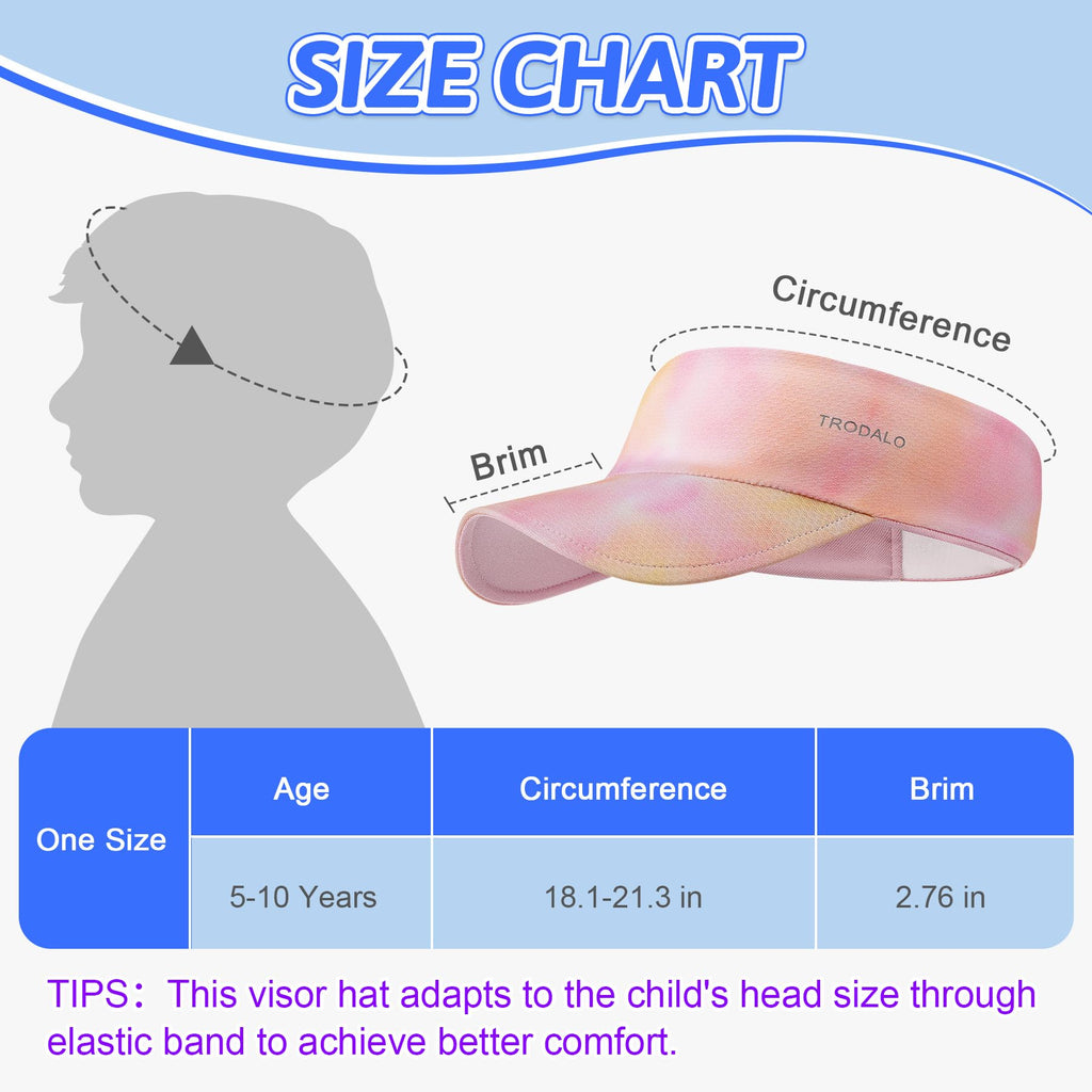 Kids Sun Visor Hats for Girls Boys, Lightweight Cooling Stretchy Visor, Packable Sports Hat for Running, Tennis, Golf