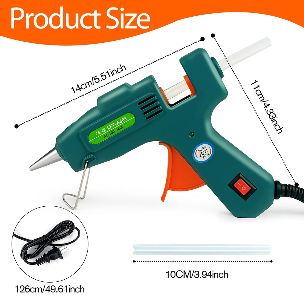 SHJADE Hot Glue Gun with 30 Glue Sticks, 20W Mini Hot Melt Gun Kit(White) | Fast Preheating, Ideal for School Crafts, DIY Arts, and Quick Home Repairs, Compact, Suitable for 0.27" Glue Sticks