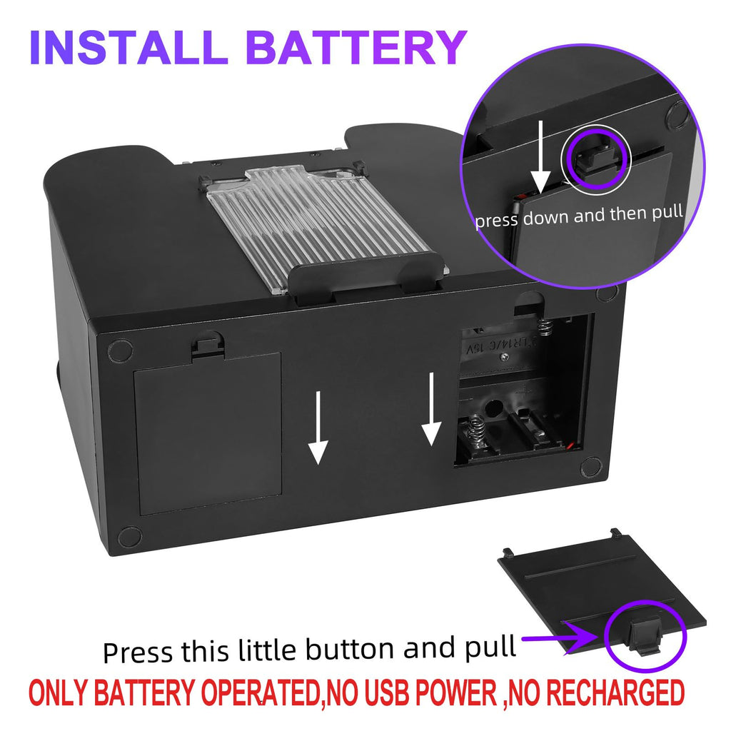 FEIERYA Automatic Card Shuffler 2 Deck,Battery-Operated Electric UNO Poker Shuffler,Playing Card Shuffler for Home Card Game,Travel