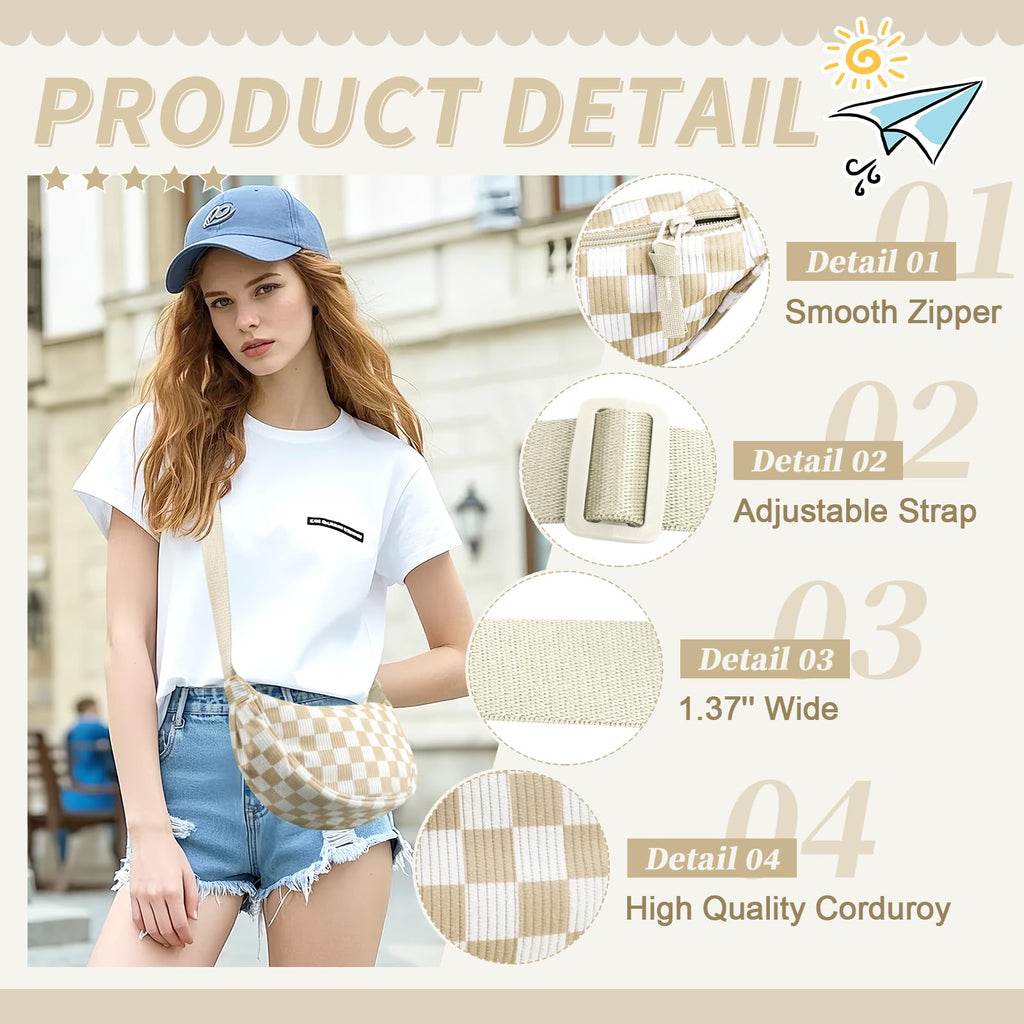 Nylon Crescent Crossbody Bag for Women Purses Trendy Men,Small Travel Sling Bag Hobo