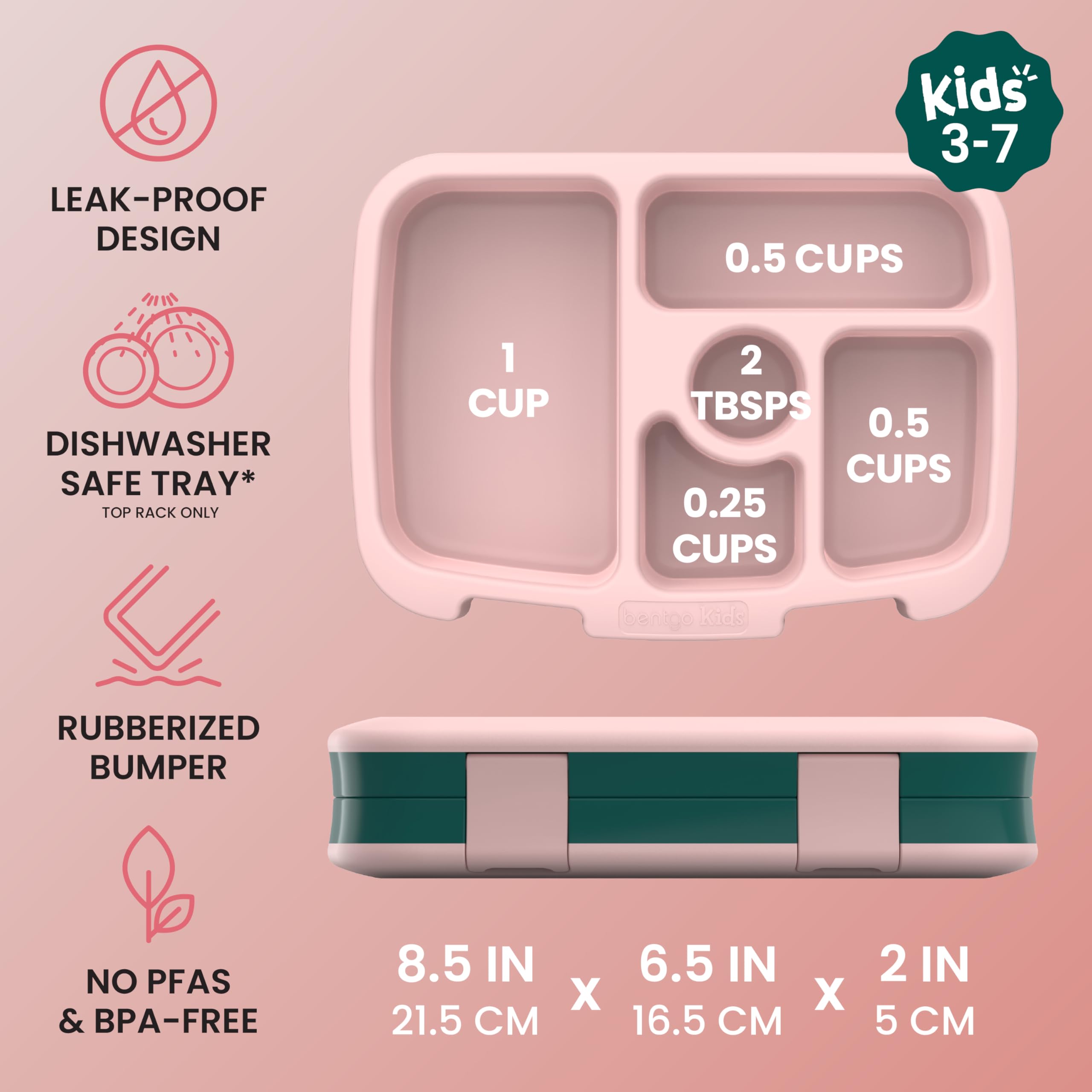 Bentgo Kids Prints Leak-Proof, 5-Compartment Bento-Style Kids Lunch Box - Ideal Portion Sizes for Ages 3-7, Durable, Drop-Proof, Dishwasher Safe, & PFAS & BPA-Free Materials (Unicorn)