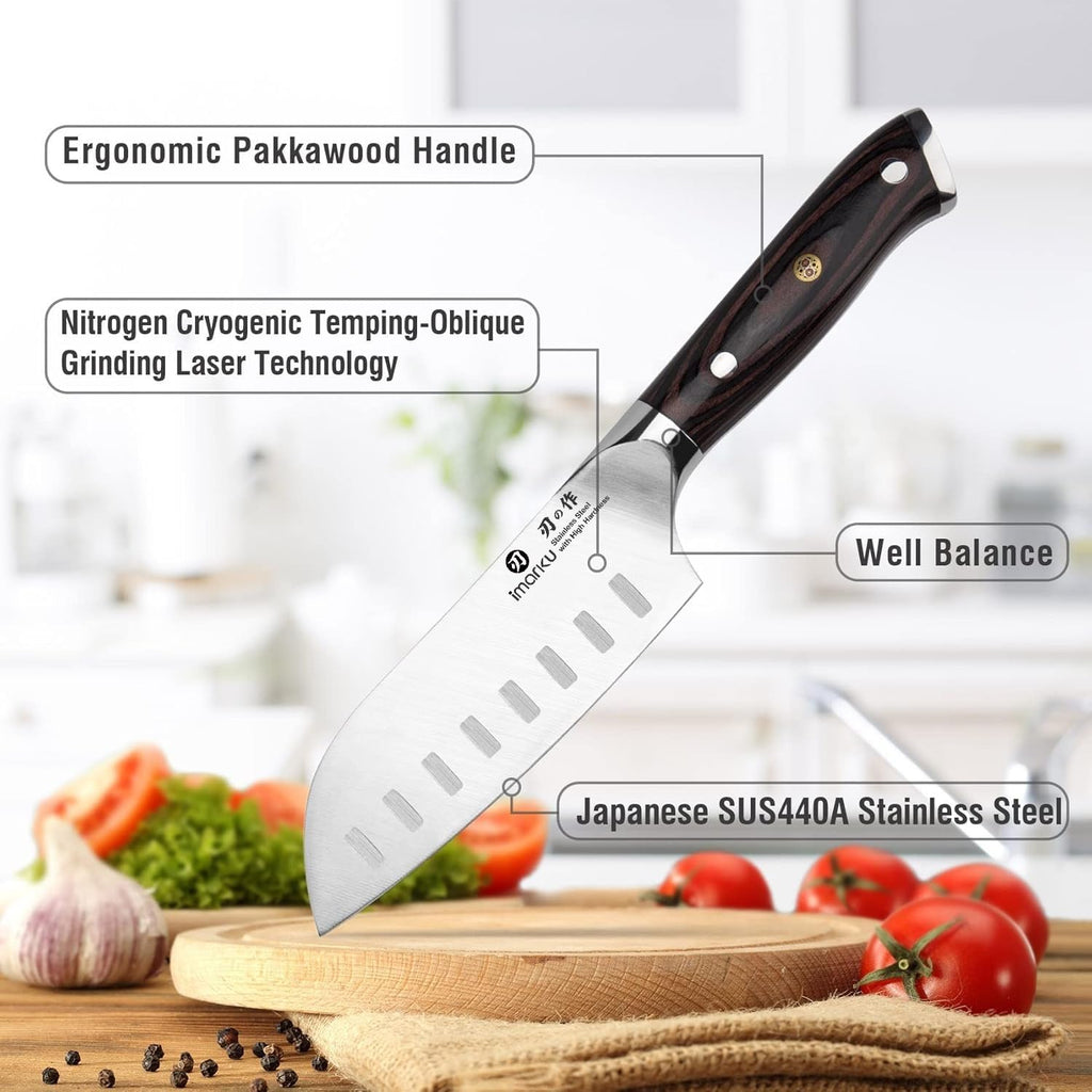 imarku Chef Knife 7 Inch Kitchen Knife Ultra Sharp Santoku Knife - High Carbon Japanese Chefs Knife, Kitchen Gadgets 2025, Apartment Essentials, Birthday Gifts for Him Her, Best Gifts for Women Men
