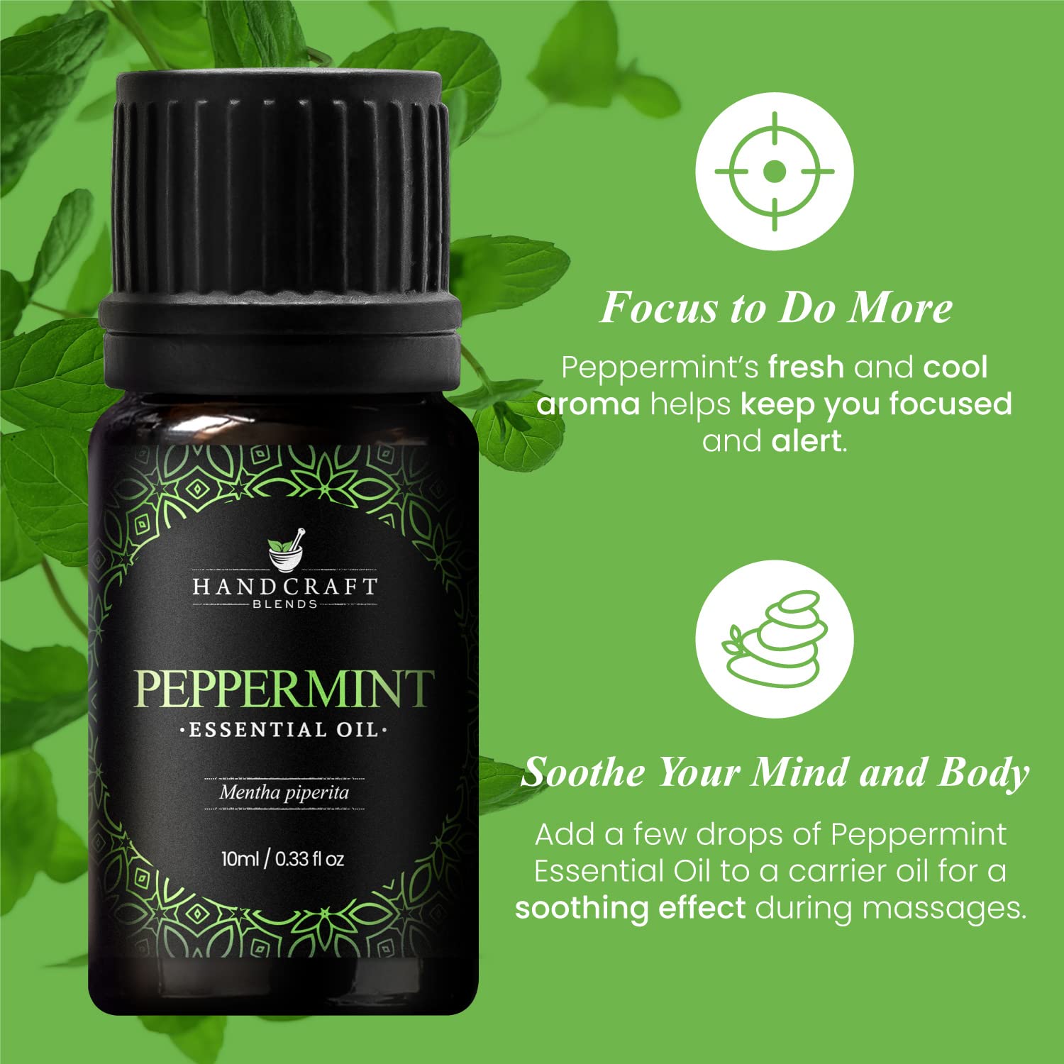 Handcraft Blends Peppermint Essential Oil – Huge 4 Fl Oz – 100% Pure and Natural – Premium Grade Essential Oil for Diffuser and Aromatherapy, Skin, Massage, Candle and Soap Making Fragrance