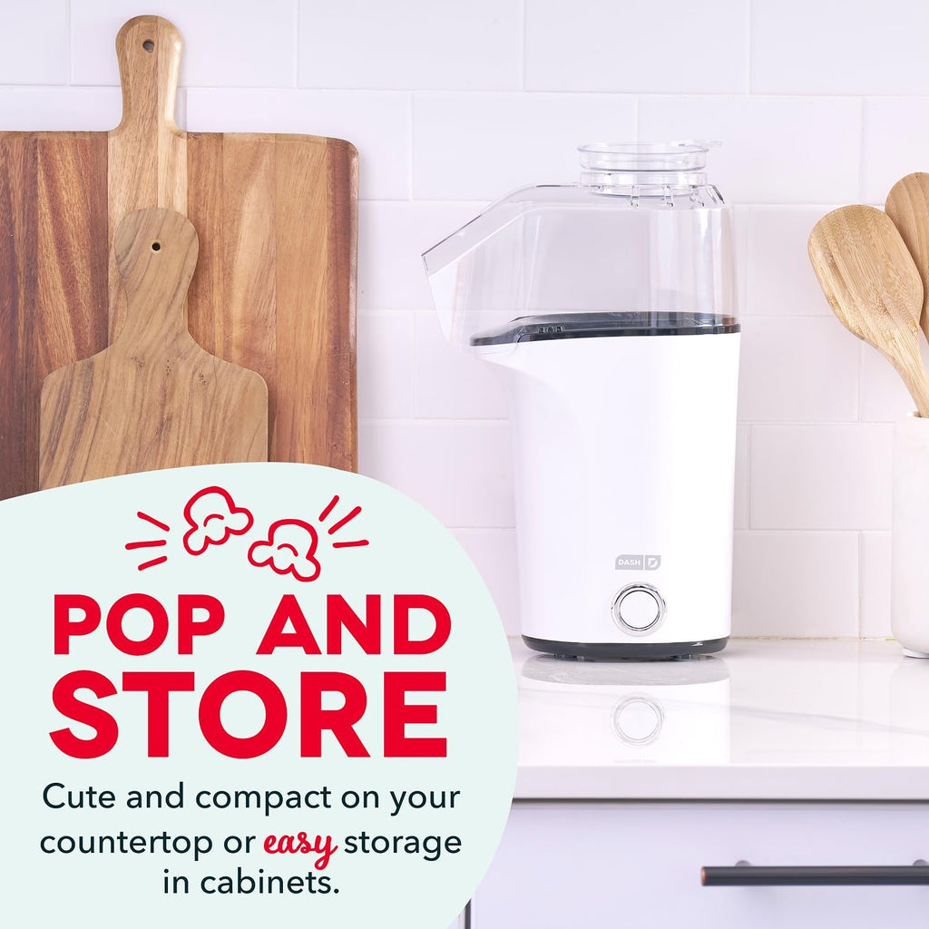 DASH Fresh Pop Popcorn Maker - Oil-Free, Air Popcorn Popper - With Measuring Cup & Recipe Guide - Perfect for Movie Nights - 16 Cups, Aqua