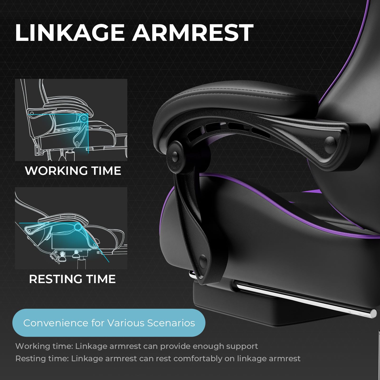 GTPLAYER Gaming Chair, Computer Chair with Footrest and Lumbar Support, Height Adjustable Game Chair with 360°-Swivel Seat and Headrest and for Office or Gaming (Pearl White)