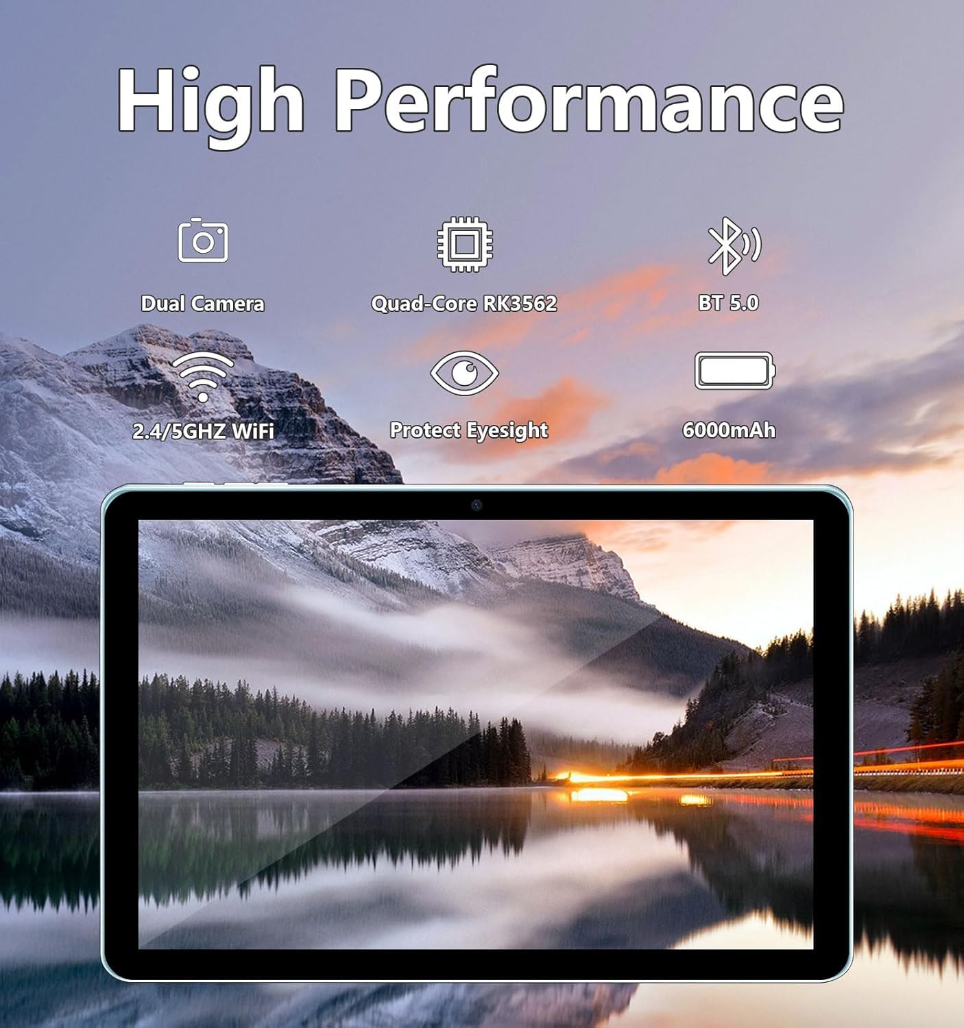 ECOPAD 10.1 Inch Tablet, Android 15 Tablets 12GB(4+8) RAM / 64GB ROM / 1TB SD Card Expansion, 1280x800 IPS HD Touchscreen, 6000mAh Battery, Bluetooth 5.0, Dual Cameras, GMS, Dual Band WiFi, Black