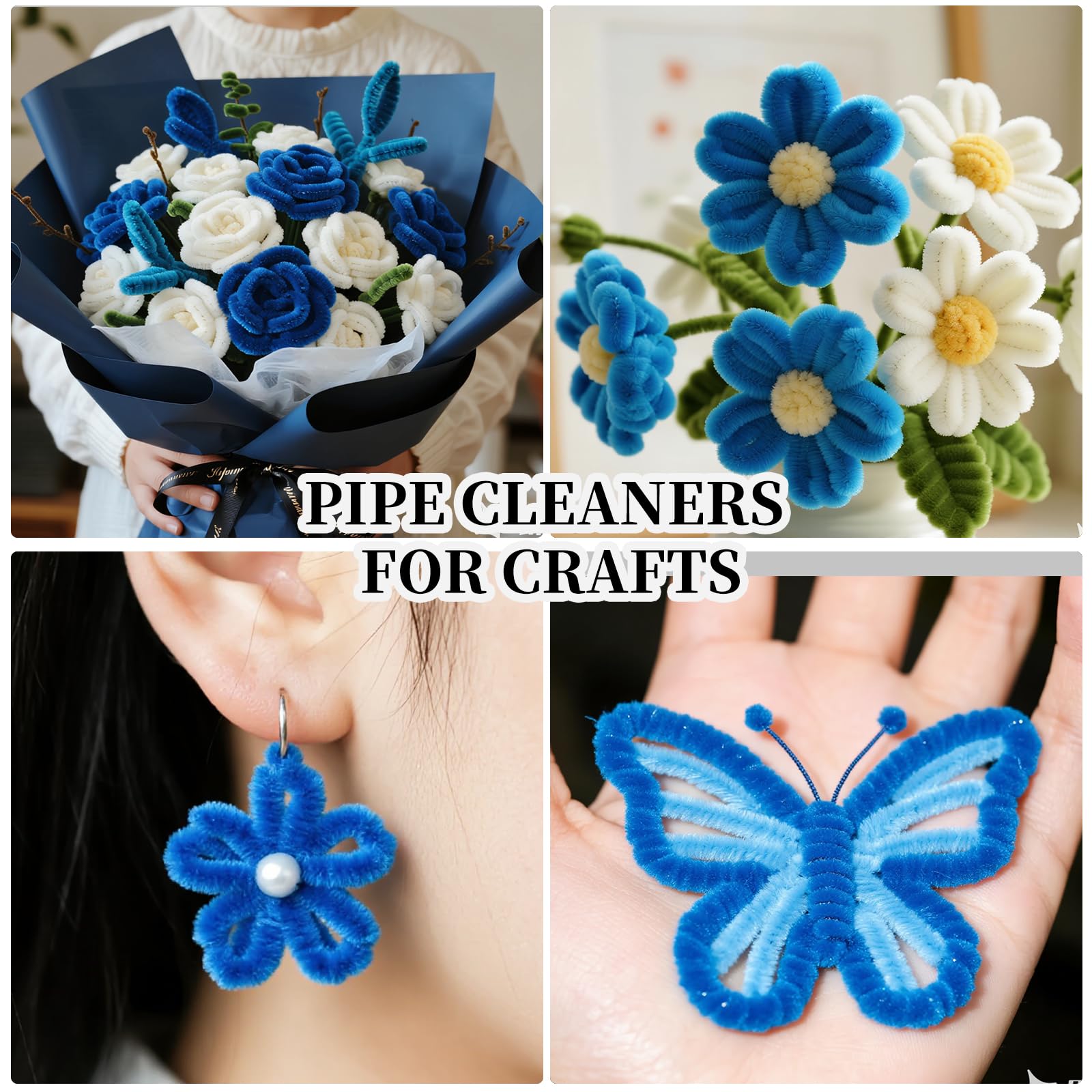 Pipe Cleaners Craft Bulk,Kids Toys & Games Gifts,200pcs Arts Crafts,Chenille Stems Art Supplies for Projects Creative DIY Room Decor,Christmas Decorations,Juegos para Niños Fidget Toys for Ages 5-7