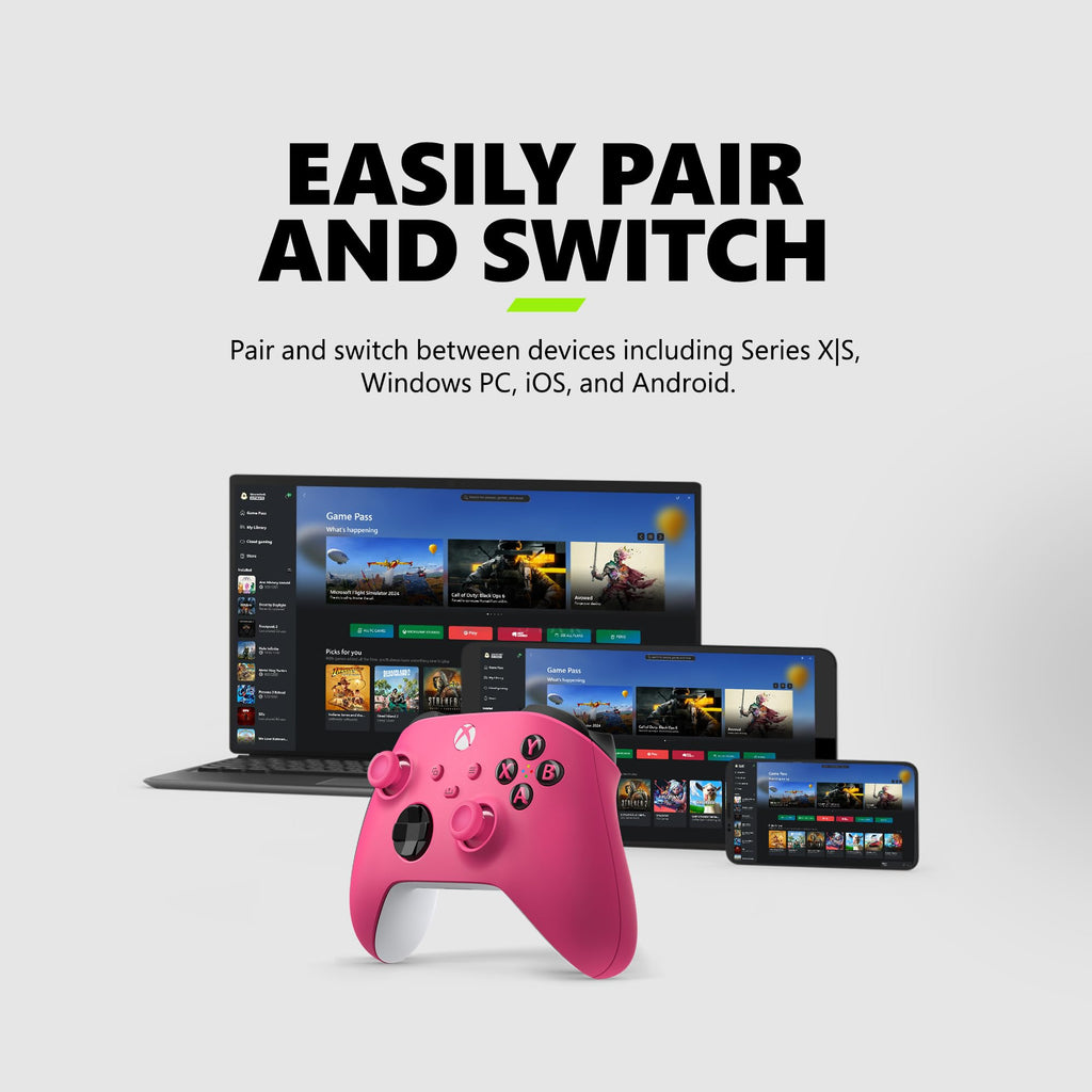 Xbox Wireless Gaming Controller | Shock Blue | Console, PC, & Android | Textured Grip | Wireless, Bluetooth, USB-C Connectivity