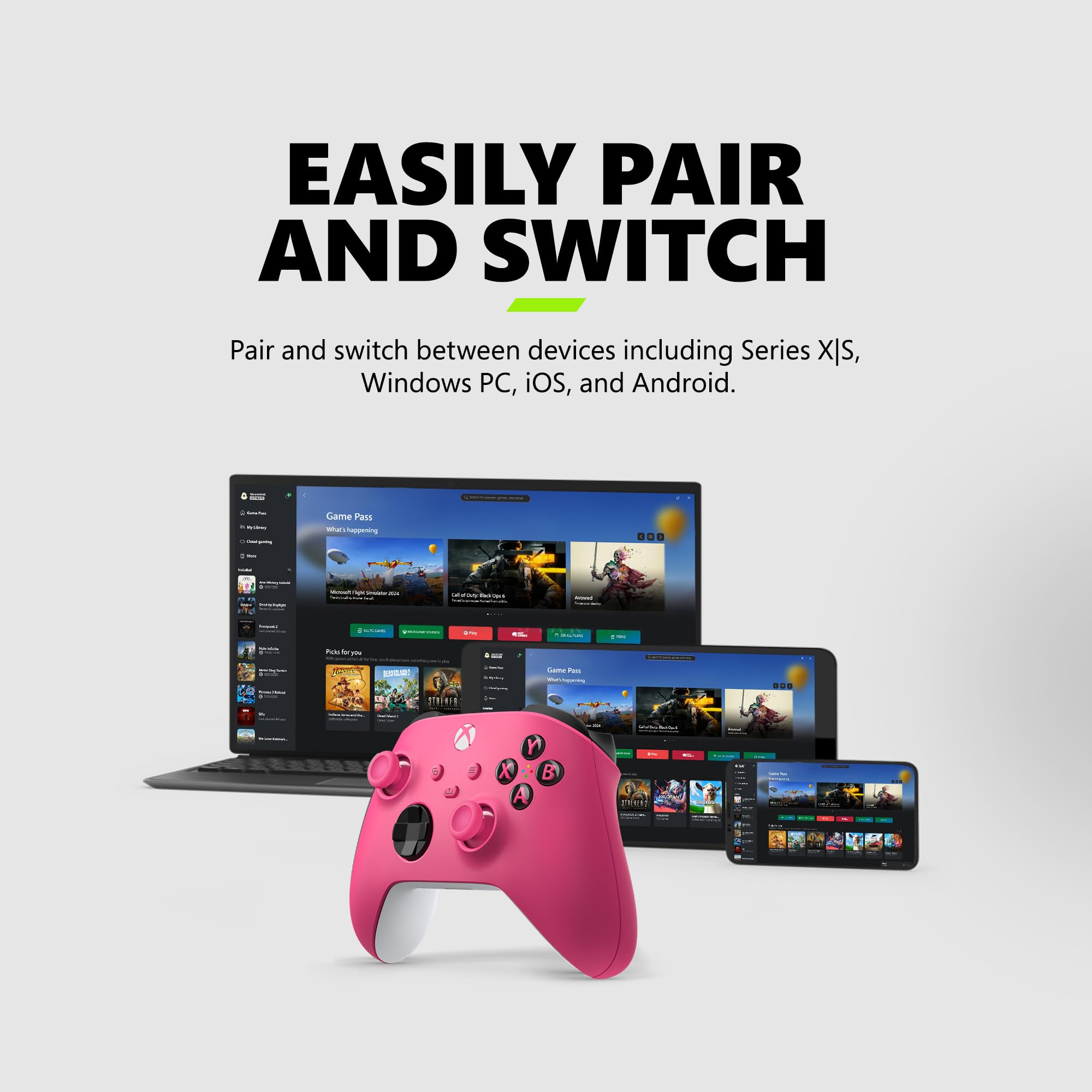 Xbox Wireless Gaming Controller | Shock Blue | Console, PC, & Android | Textured Grip | Wireless, Bluetooth, USB-C Connectivity