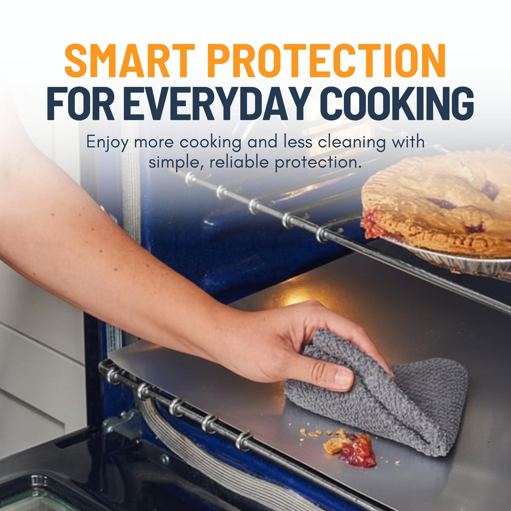 Oven Liners for Bottom of Oven - 2 Pack Large Heavy Duty Mats, 17”x25” Non-Stick Reusable Liner for Electric, Gas, Toaster Ovens, Grills - BPA & PFOA Free Kitchen Accessory to Keep Oven Clean (Black)