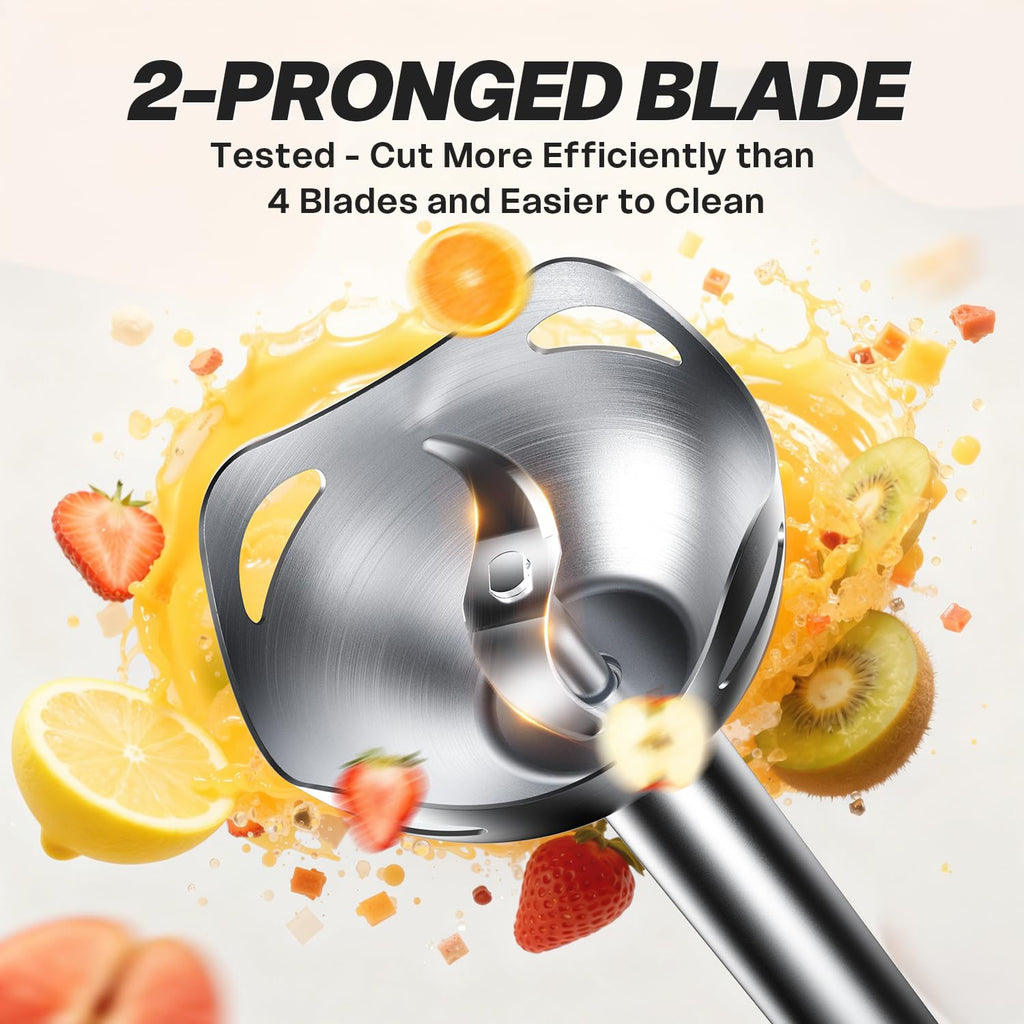 Turelar Immersion Blender Handheld Corded Hand Blenders Set 1100W, Trigger Variable Speed 5 in 1 Stick Emulsifier with Chopper, Whisk and Frother for Soup, Baby Food and Smoothies,Black