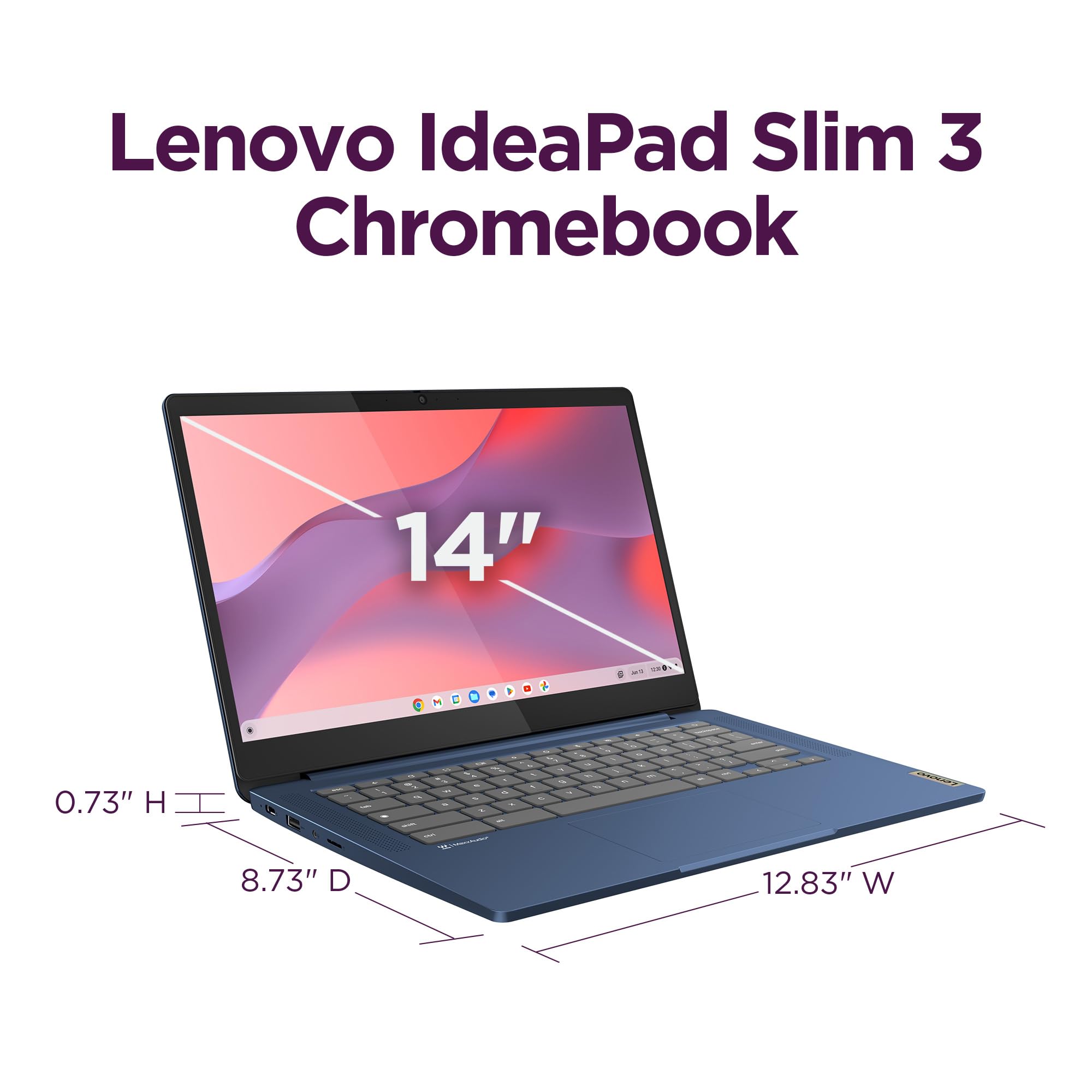 Lenovo IdeaPad 3i Chromebook, 15.6” FHD Display, Intel Celeron N4500, 8GB RAM, 64GB eMMC, 1920x1080 px, 720p Camera, Chrome OS, Abyss Blue