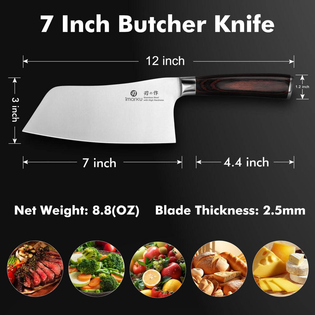 imarku Chef Knife 7 Inch Kitchen Knife Ultra Sharp Santoku Knife - High Carbon Japanese Chefs Knife, Kitchen Gadgets 2025, Apartment Essentials, Birthday Gifts for Him Her, Best Gifts for Women Men