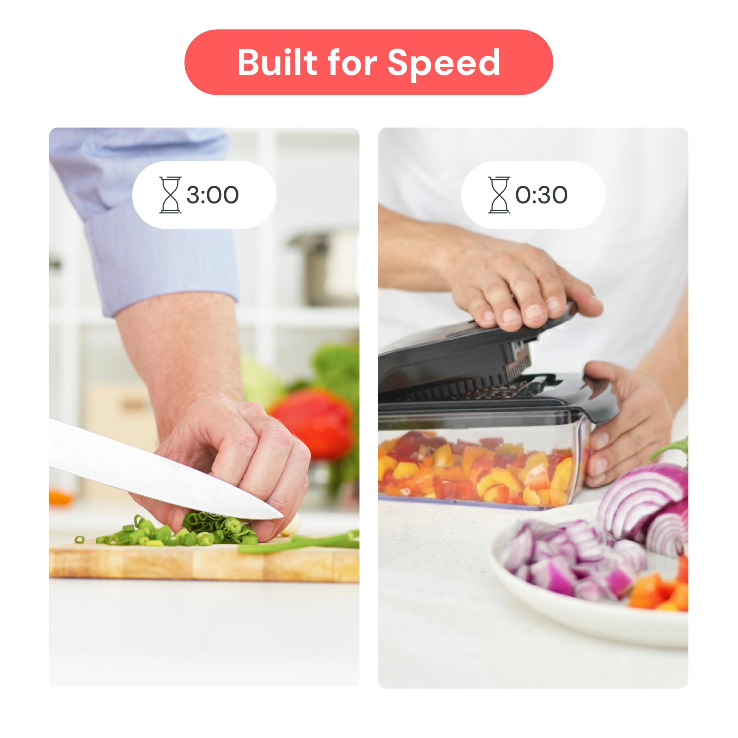 Fullstar The Original Pro Chopper - Vegetable Chopper and Spiralizer, Food Chopper with Container, Fruit Slicer, Kitchen Gadgets & Gifts, Home Essentials (4 in 1, White)