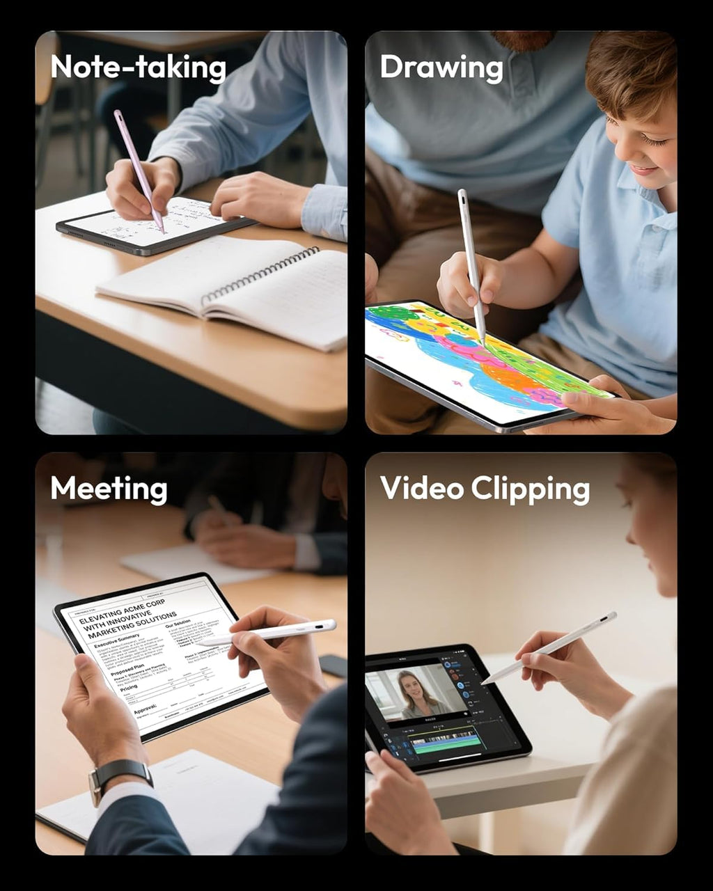 Metapen A8 iPad Pencil for Apple iPad 2018-2026, 4Min Fast Charge, Palm Rejection Stylus Pen for iPad 11/10/9/8/7/6th Gen, iPad Accessories for Pro 12.9/11/13-inch M4, Air 3/4/5/M2/M3, Mini 5/6th