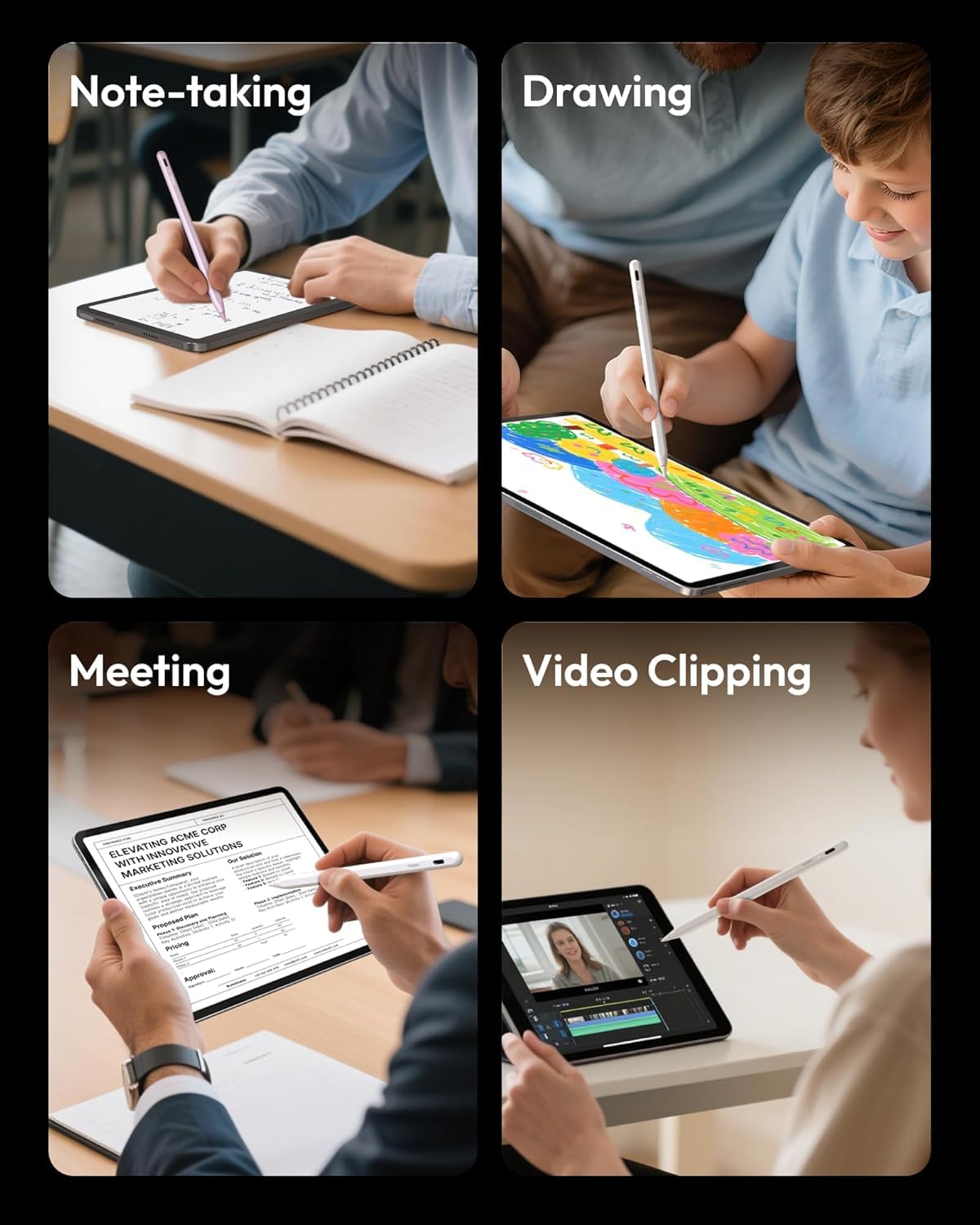 Metapen A8 iPad Pencil for Apple iPad 2018-2026, 4Min Fast Charge, Palm Rejection Stylus Pen for iPad 11/10/9/8/7/6th Gen, iPad Accessories for Pro 12.9/11/13-inch M4, Air 3/4/5/M2/M3, Mini 5/6th