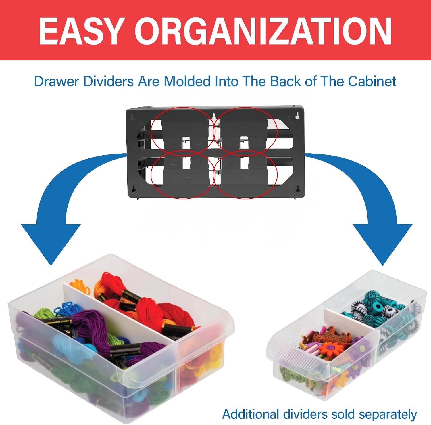 Akro-Mils 26-Drawer Plastic Drawer Storage Cabinet for Garage Organization, Bead Organizer, Building Bricks Storage, Teacher Toolbox, Makeup Organizer, 20" W x 6" D x 10" H, 10126 Yellow