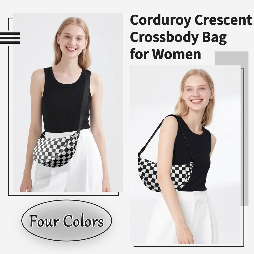Nylon Crescent Crossbody Bag for Women Purses Trendy Men,Small Travel Sling Bag Hobo