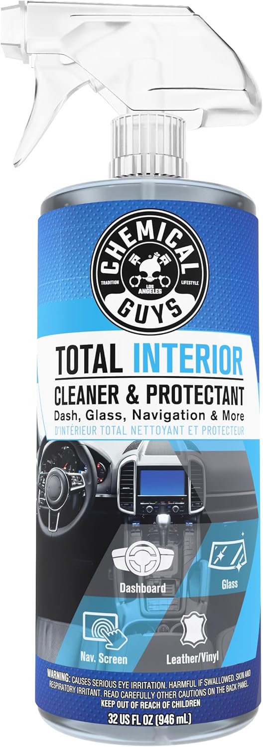 Chemical Guys Total Interior Cleaner & Protectant Interior Cleaner, Cleans & Protects Leather, Vinyl, Plastic, Rubber, Glass with a Streak-Free Finish — Cars, Trucks, SUVs, RVs, 16 oz