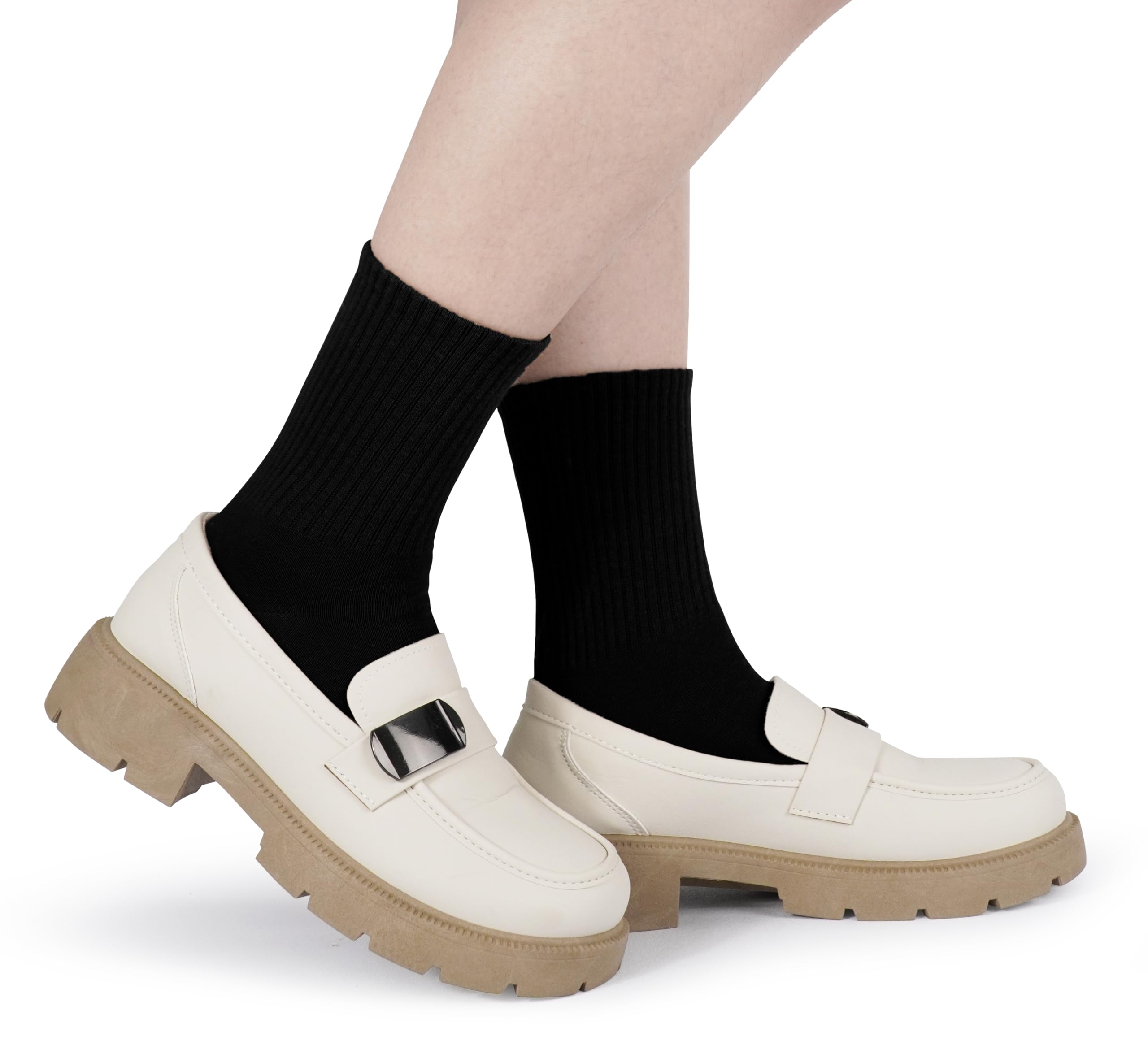 BomKinta Women Casual Calf Socks - Cute Cotton Crew Socks - Soft Above Ankle Sock Gifts 6 Pairs Size 5-10