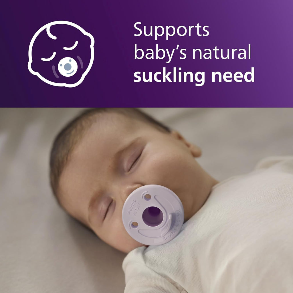 Philips Avent Soothie Baby Pacifiers - 100% Silicone Pacifiers for Babies 0-3 Months, One-piece Design, BPA-Free, Extra Durable, Green, 4 Pack, Model SCF190/41