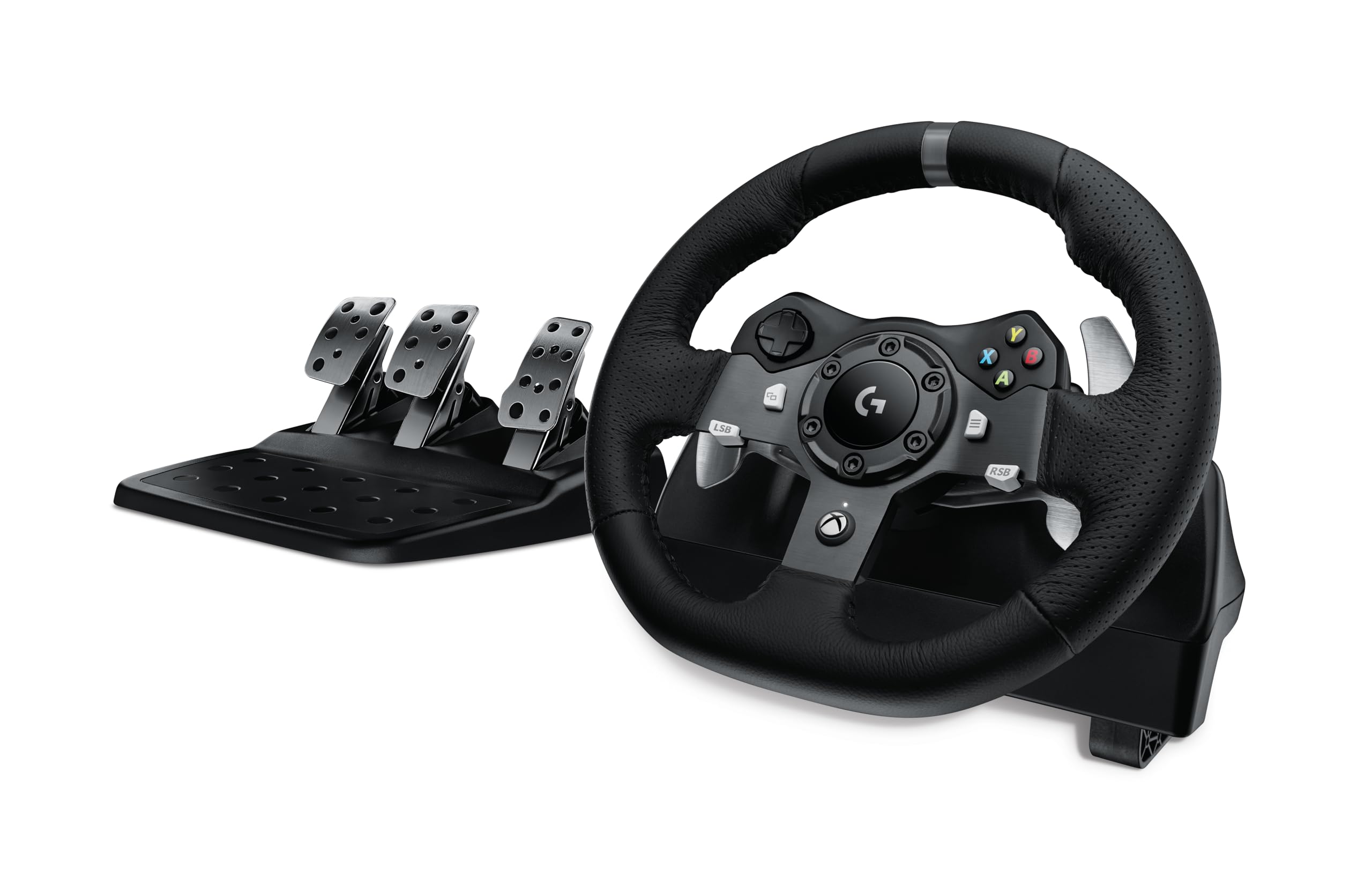 Logitech G29 Driving Force Racing Wheel and Floor Pedals, Real Force Feedback, Stainless Steel Paddle Shifters, Leather Steering Wheel Cover for PS5, PS4, PC, Mac - Black