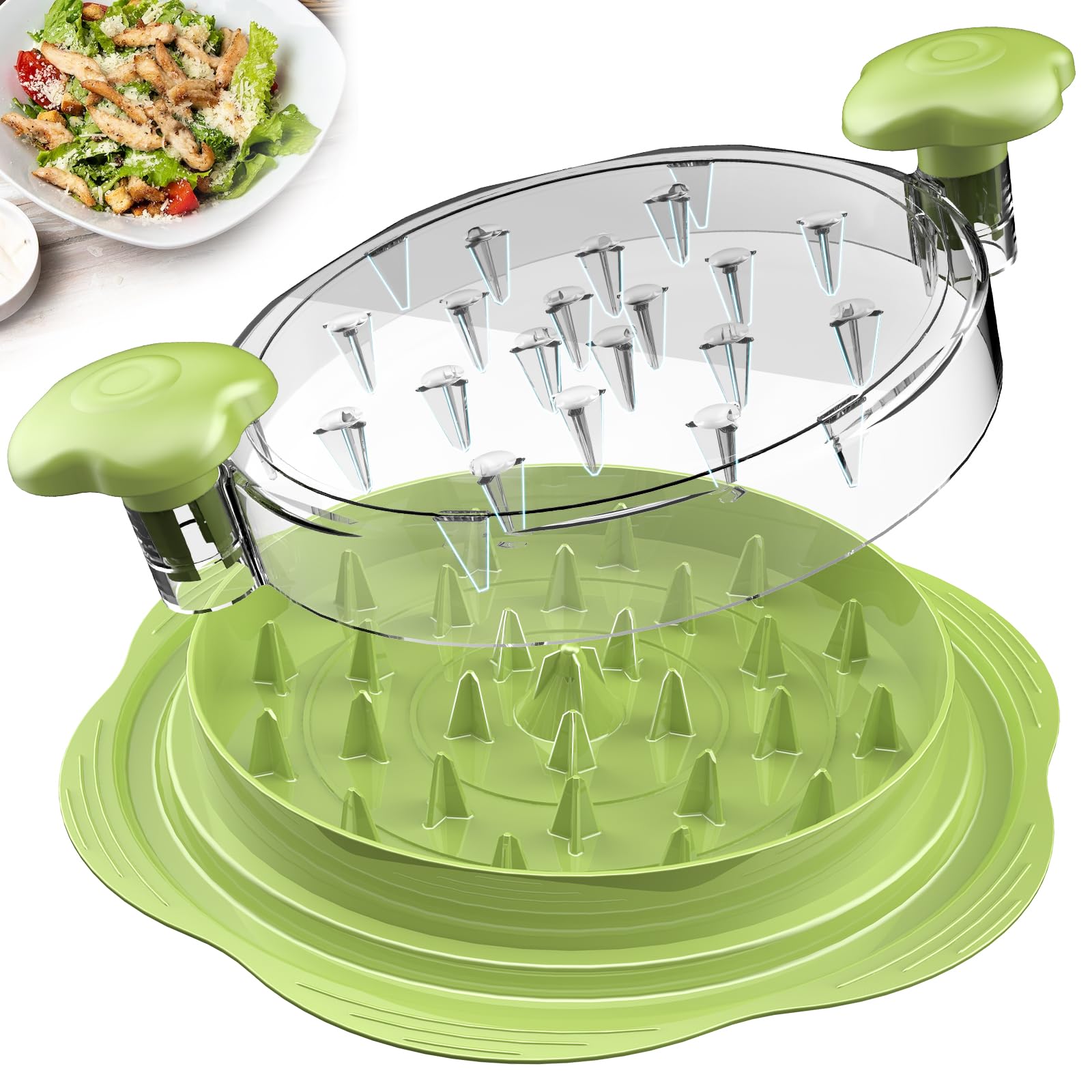 SURETIVIAN Chicken Shredder Tool Twist Large Chicken Breast Shredder with Brush&Fork, Visible Meat Shredder Machine, Strong Anti-Slip Strip, Ergonomic Handle, BPA Free, Suitable for Pork Beef Chicken
