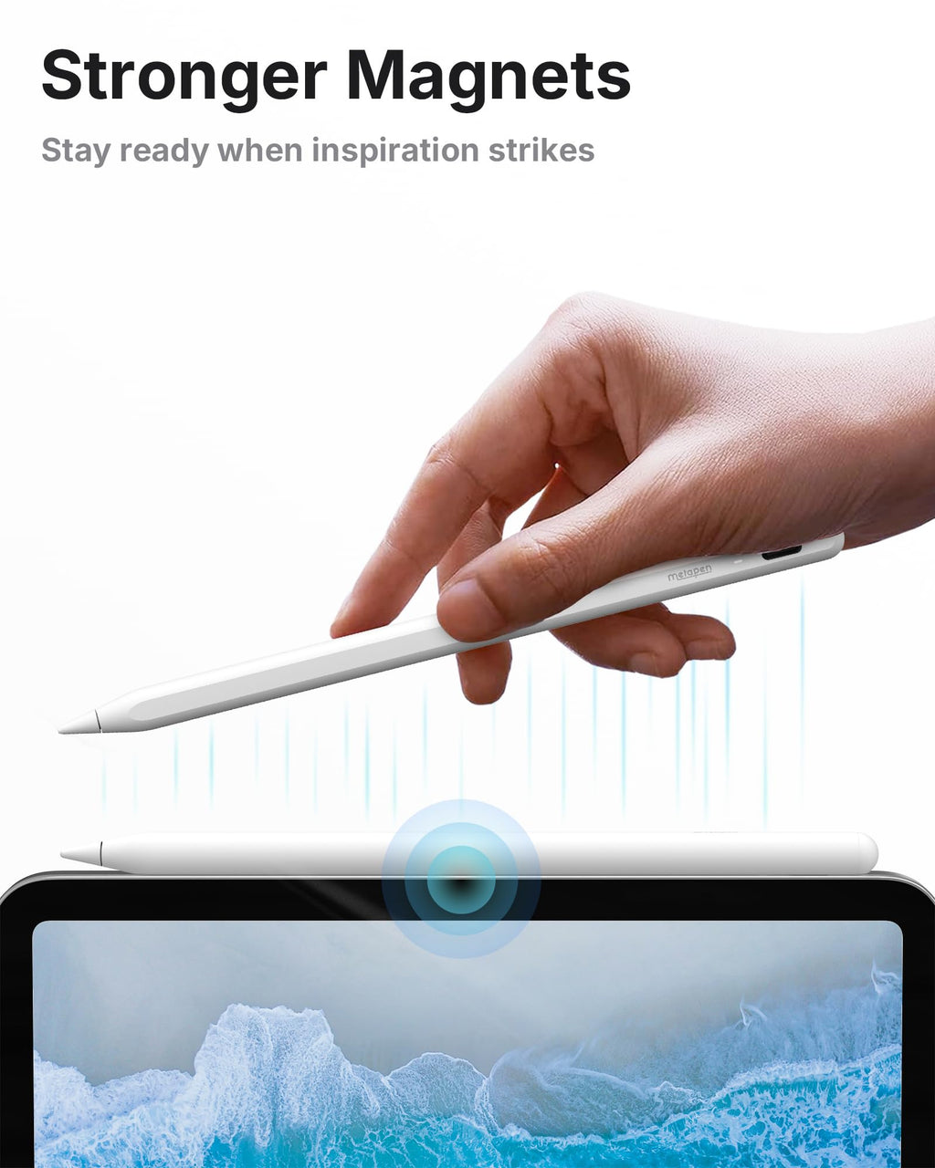 Metapen A8 iPad Pencil for Apple iPad 2018-2026, 4Min Fast Charge, Palm Rejection Stylus Pen for iPad 11/10/9/8/7/6th Gen, iPad Accessories for Pro 12.9/11/13-inch M4, Air 3/4/5/M2/M3, Mini 5/6th