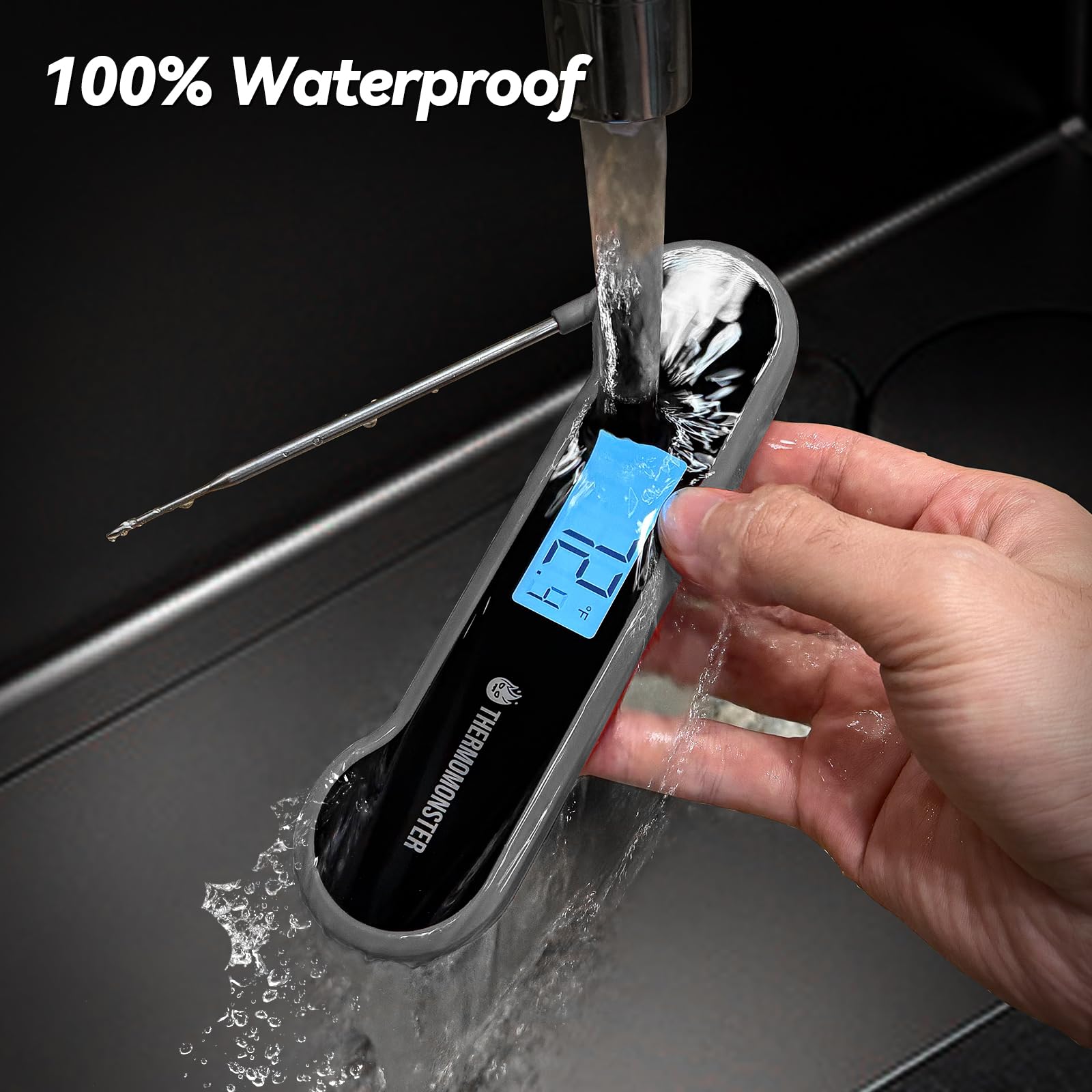 0.5 Sec Instant Read Meat Thermometer Digital with ±0.5℉ Precision, Food Thermometer for Cooking Kitchen Gadgets, Oven Grill Candy BBQ Essentials Accessories, Gifts for Him Dad Men Birthday, Red