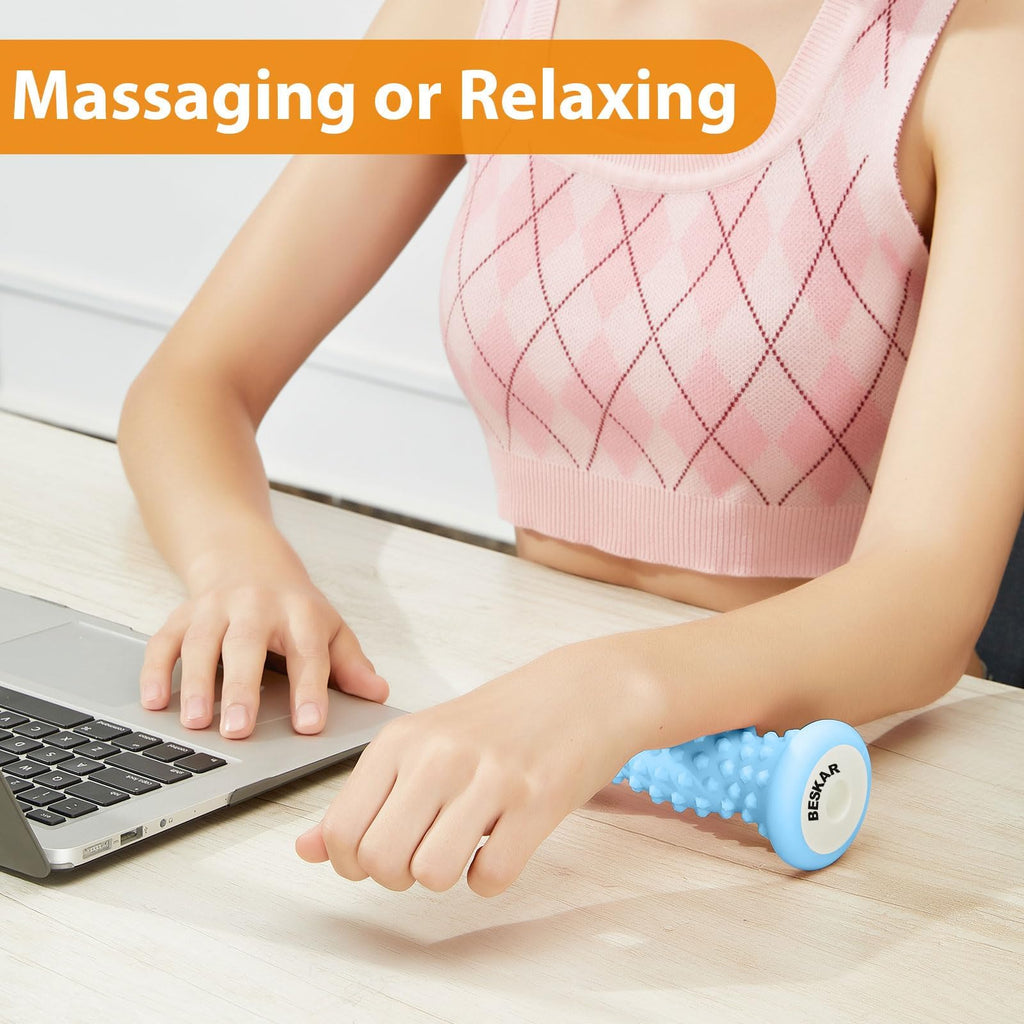 BESKAR Foot Massager Roller for Plantar Fasciitis Relief, Portable, Deep Tissue Muscle Massage, Foot Arch and Heel Pain, Reflexology Tool