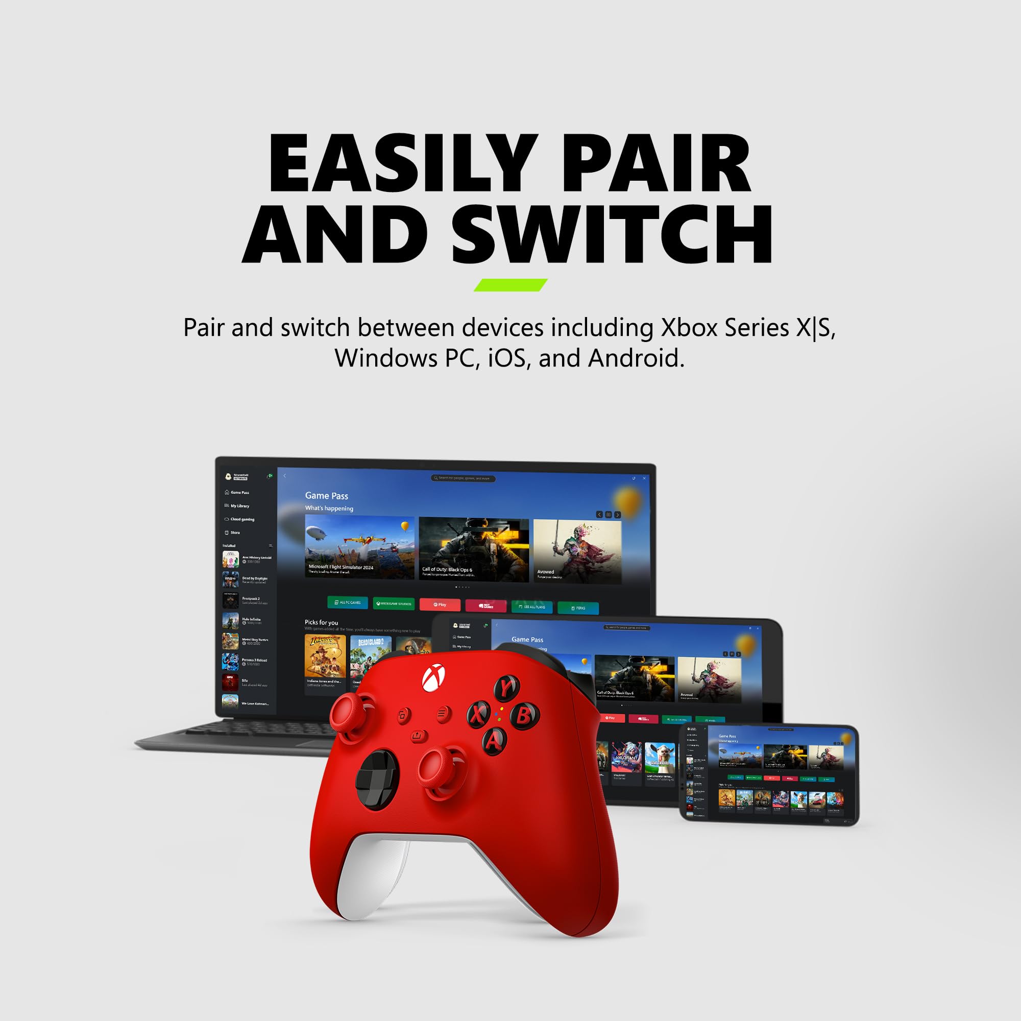 Xbox Wireless Gaming Controller | Shock Blue | Console, PC, & Android | Textured Grip | Wireless, Bluetooth, USB-C Connectivity