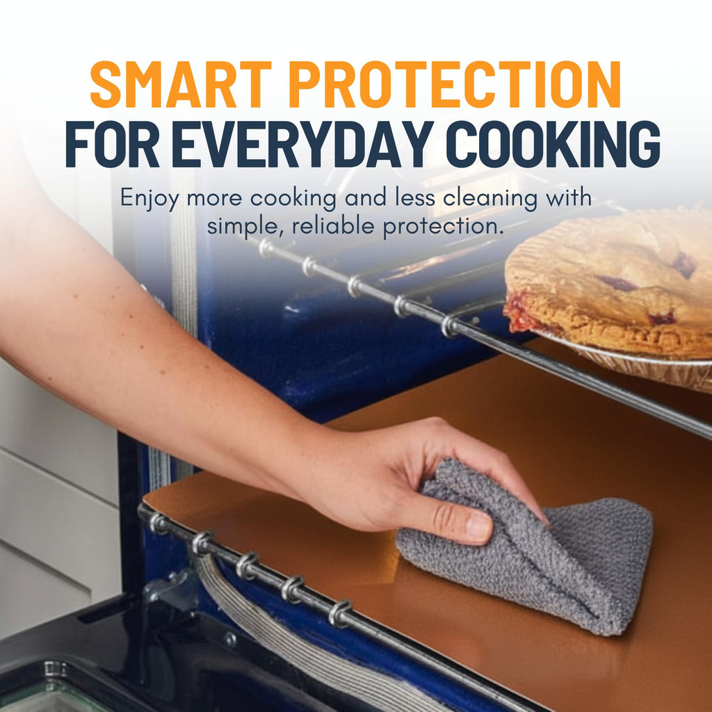 Oven Liners for Bottom of Oven - 2 Pack Large Heavy Duty Mats, 17”x25” Non-Stick Reusable Liner for Electric, Gas, Toaster Ovens, Grills - BPA & PFOA Free Kitchen Accessory to Keep Oven Clean (Black)