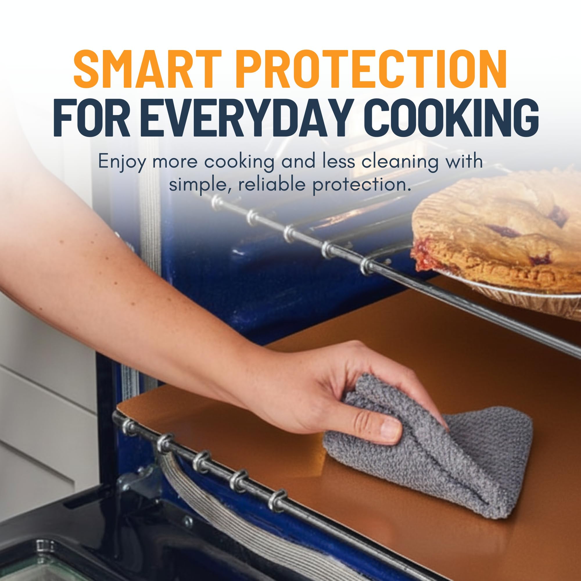 Oven Liners for Bottom of Oven - 2 Pack Large Heavy Duty Mats, 17”x25” Non-Stick Reusable Liner for Electric, Gas, Toaster Ovens, Grills - BPA & PFOA Free Kitchen Accessory to Keep Oven Clean (Black)