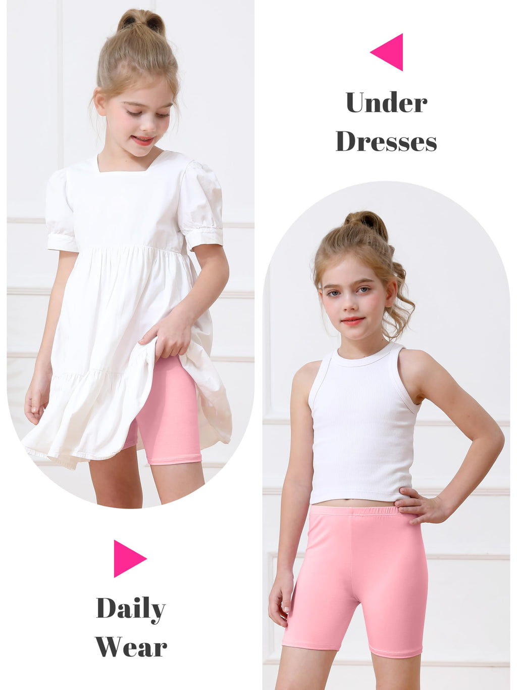 Resinta 6 Pack Girls Bike Shorts Under Dress Dance Cartwheel Shorts for Toddler Kids Summer Clothes Multicolor