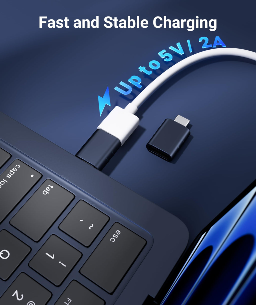Syntech USB C to USB Adapter Pack of 2, USB 3.0 Female to Thunderbolt 4/3 Adapter Compatible with MacBook Pro Air 2024, Surface, iPad, iPhone, Galaxy Notebook, XPS and More Type C Devices, Space Grey