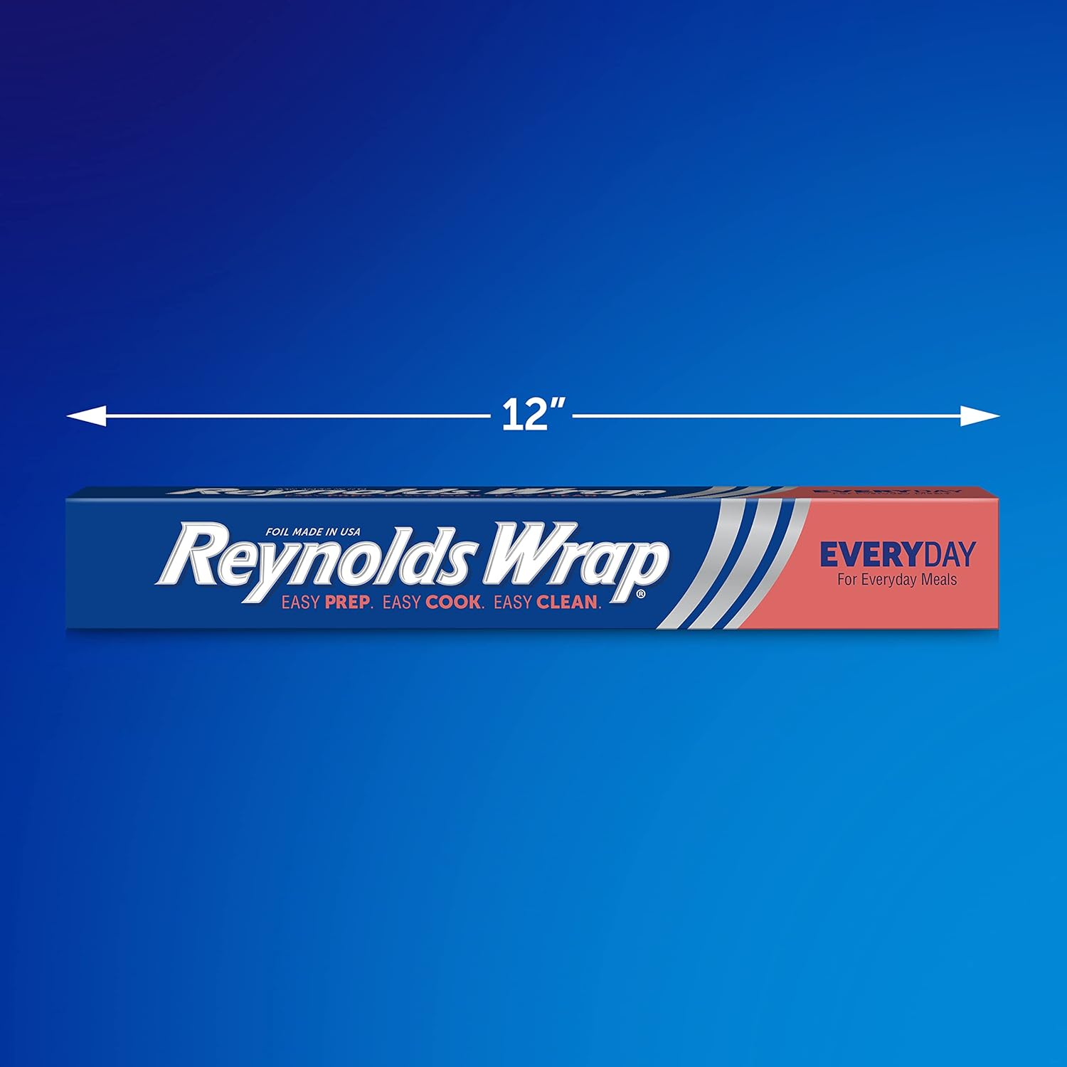 Reynolds Wrap Everyday Strength Aluminum Foil Roll, Freezer Safe and Grill Safe, Great for Foil Packets and Home Cooking, 12 Inches Wide, 200 Total Sq. Ft.