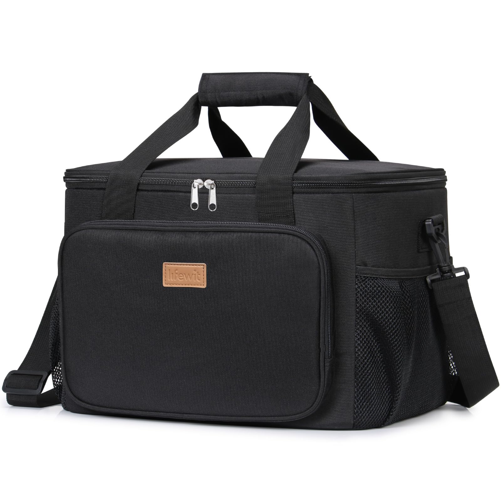 Lifewit Medium Lunch Bag, Insulated Lunch Box, Soft Cooler Cooling Tote for Adult Men Women, Black 12-Can (9L)