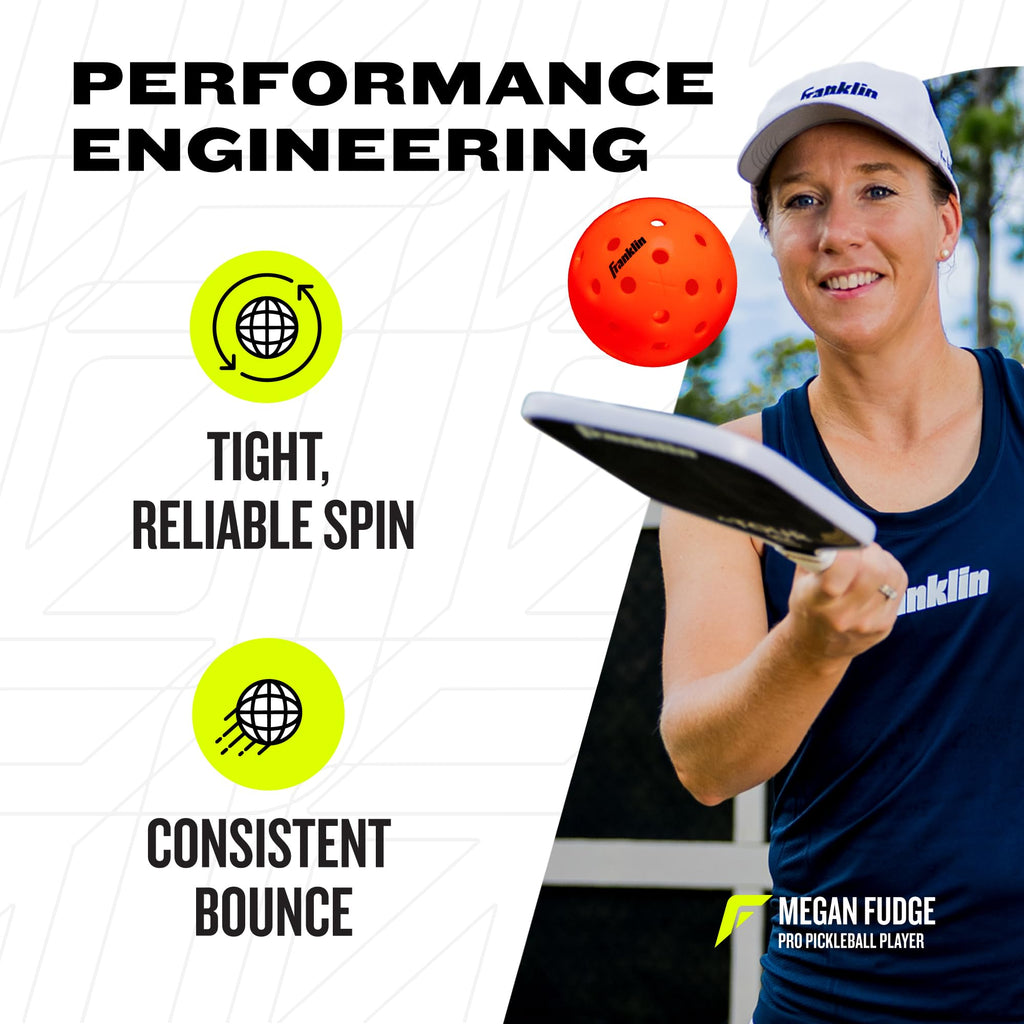 Franklin Sports X-40 Outdoor Pickleballs - Official Ball of USA Pickleball, APP Tour + US Open - Regulation Size