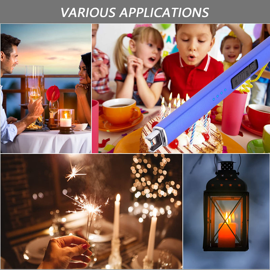 MEIRUBY Lighter Electric Candle Lighter, Birthday for Women Men Mom Wife Sister, Rechargeable USB Arc Lighters for Candle Camping BBQ