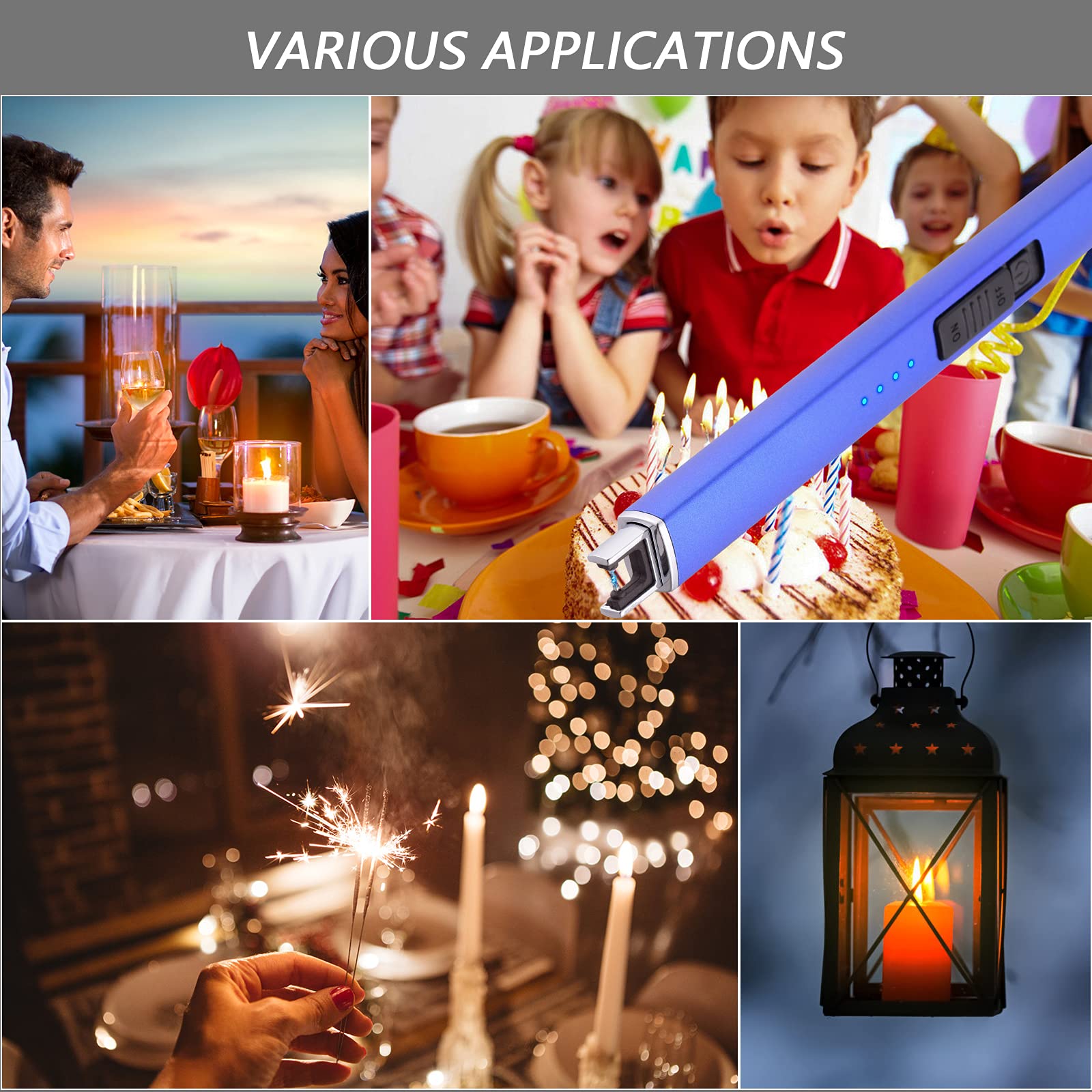 MEIRUBY Lighter Electric Candle Lighter, Birthday for Women Men Mom Wife Sister, Rechargeable USB Arc Lighters for Candle Camping BBQ