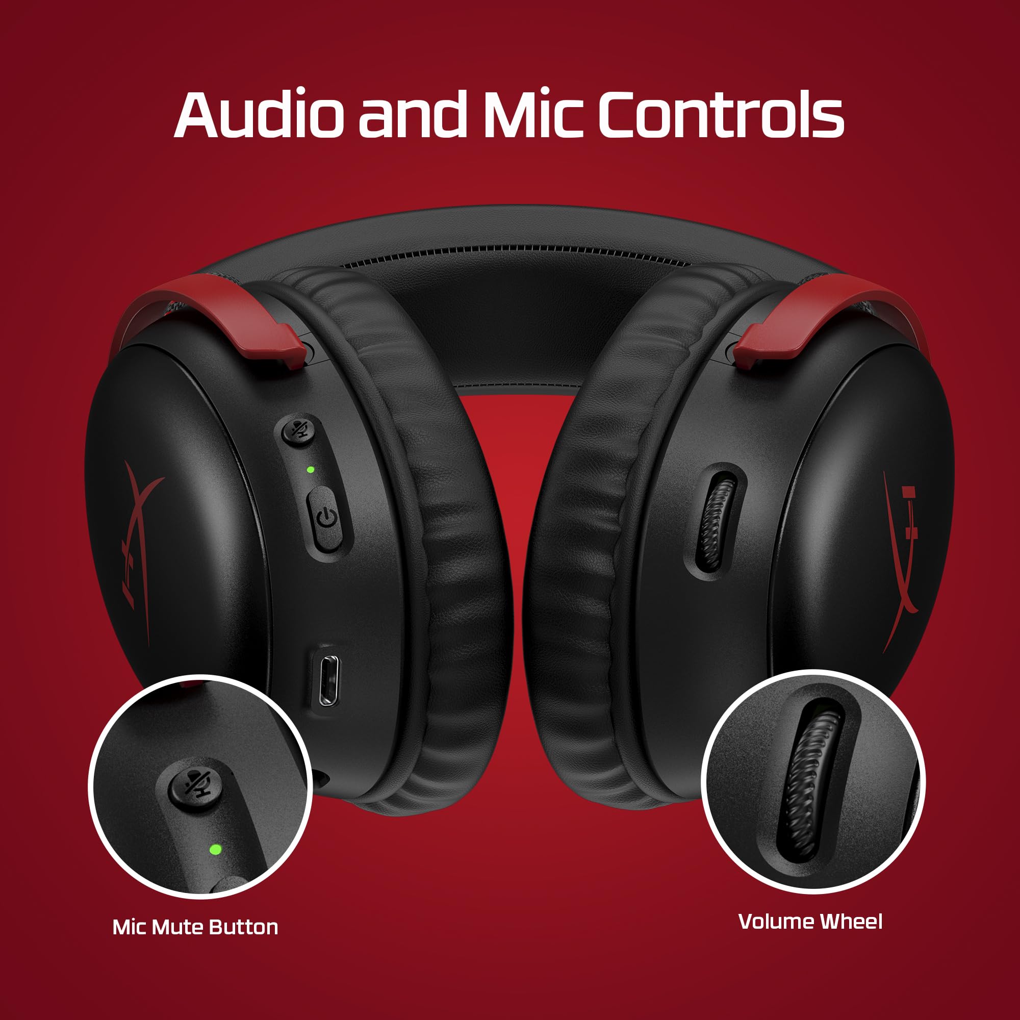 HyperX Cloud III – Wired Gaming Headset, PC, PS5, Xbox Series X|S, Angled 53mm Drivers, DTS Spatial Audio, Memory Foam, Durable Frame, Ultra-Clear 10mm Mic, USB-C, USB-A, 3.5mm – Black/Red